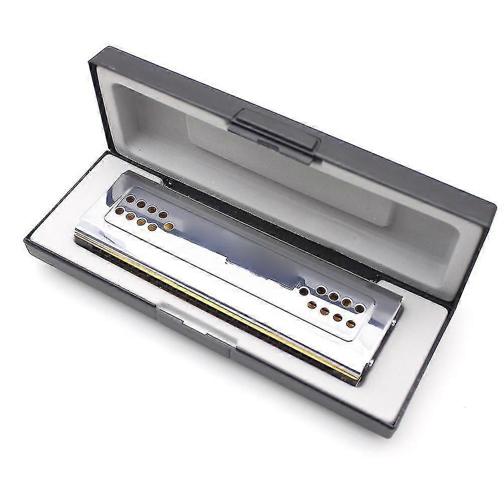 Swan 2-en-1 Trémolo Harmonica Double face Orgue à bouche Dural Clé de C & G 24 trous Instrument à vent à anche avec chiffon de nettoyage de boîte rembourrée