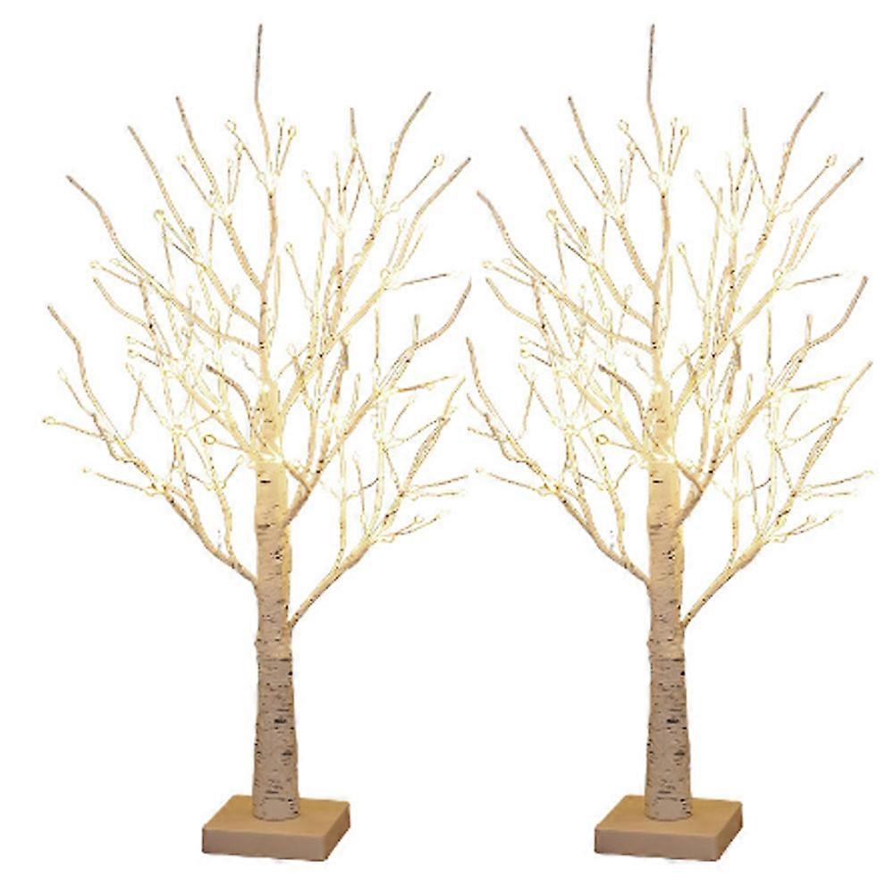 Versatile Festive Adornment Birch Twig LED Tabletop Tree, Convenient Power Options For Seamless Celebration, Battery Operated With Flexible Branches