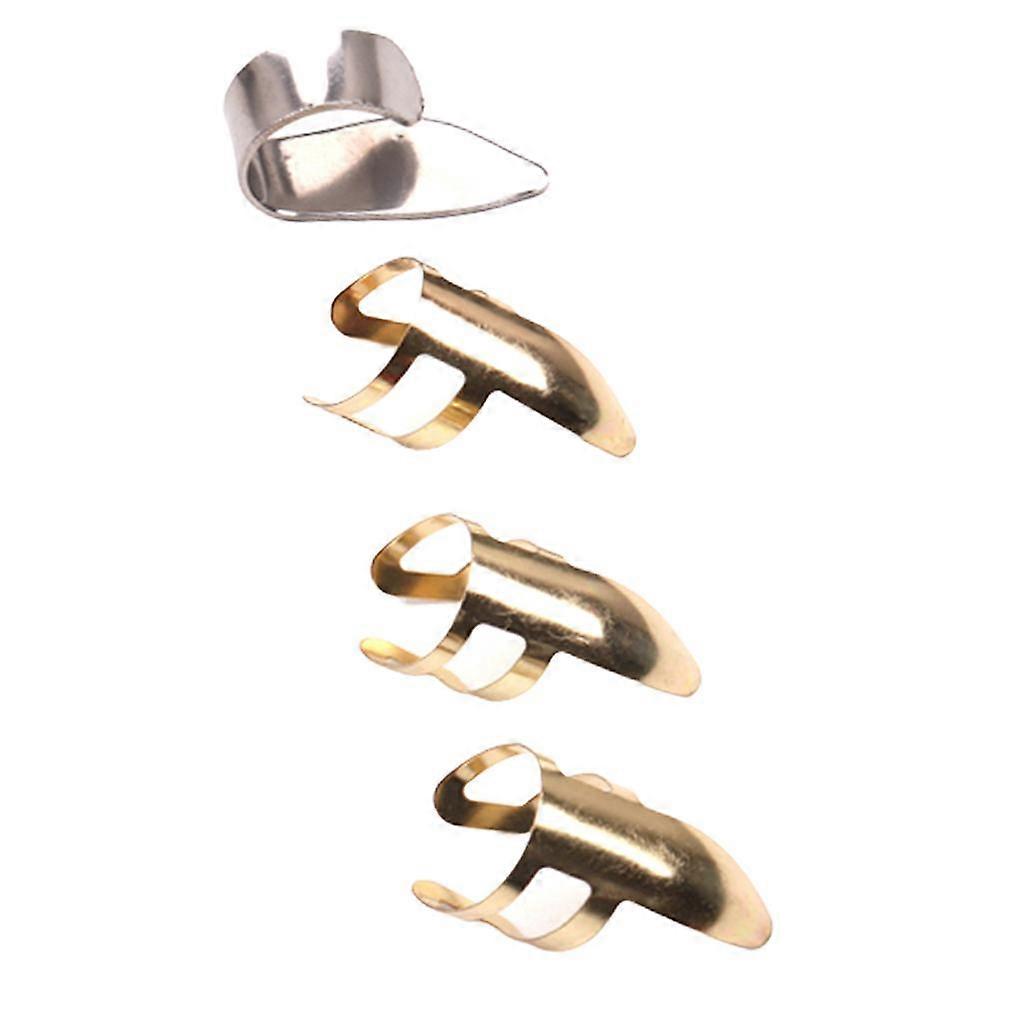 4pcs en acier inoxydable médiators et médiators de pouce accessoires pour guitare uke