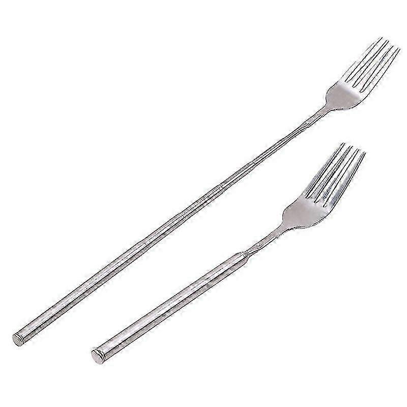 Stainless Steel Telescopic Fork for Dinner, Fruit & Dessert Silver Finish