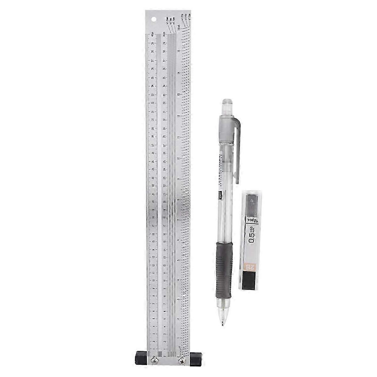 Ultra Precision Marking Ruler, Stainless Steel Metric Version Woodworking Scribing Ruler Gauging Hi