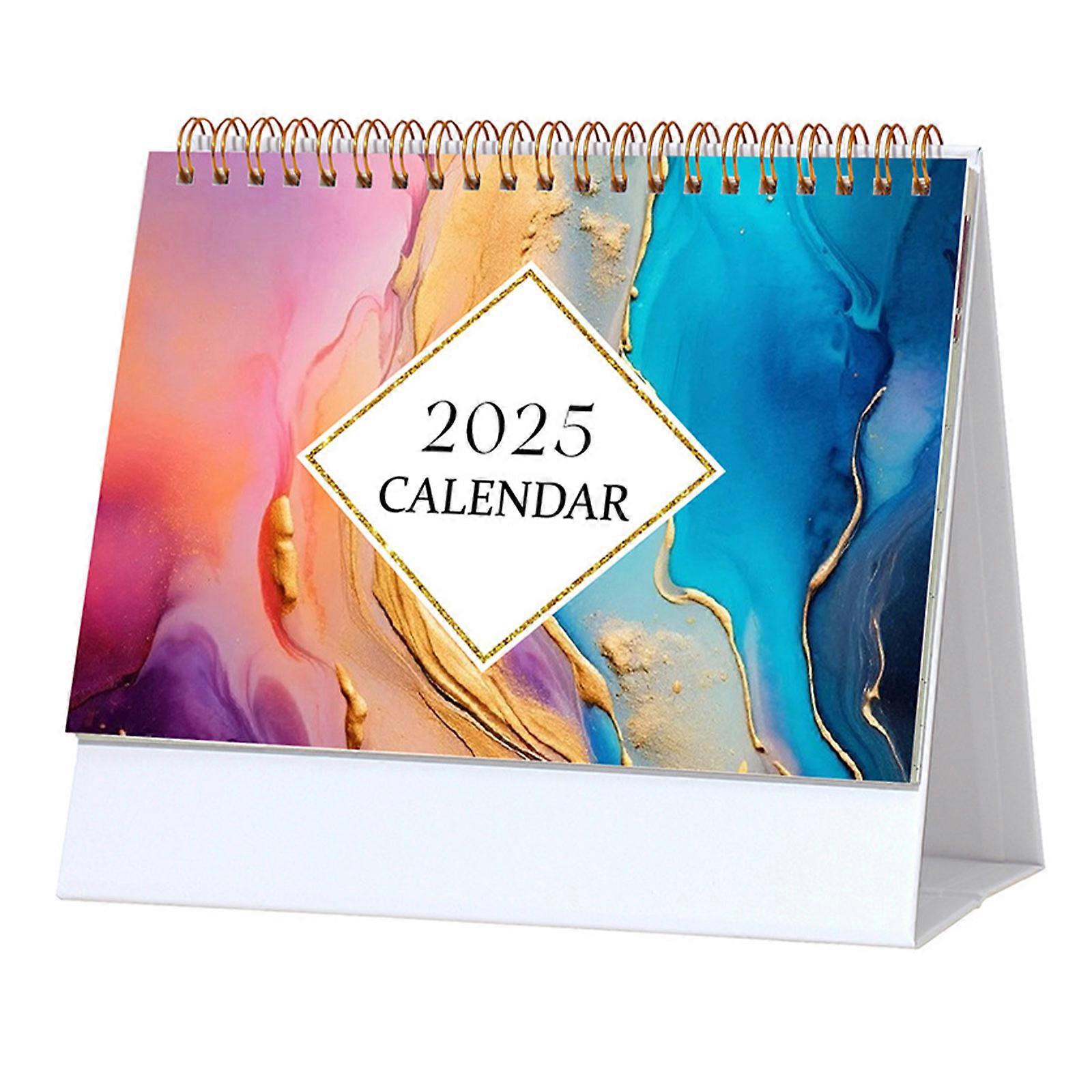 2024-2025 Calendar Twin-Coil Binding Tabletop Calendar Runs from July 2024 to December 2025 Office Desk Calendar Planner