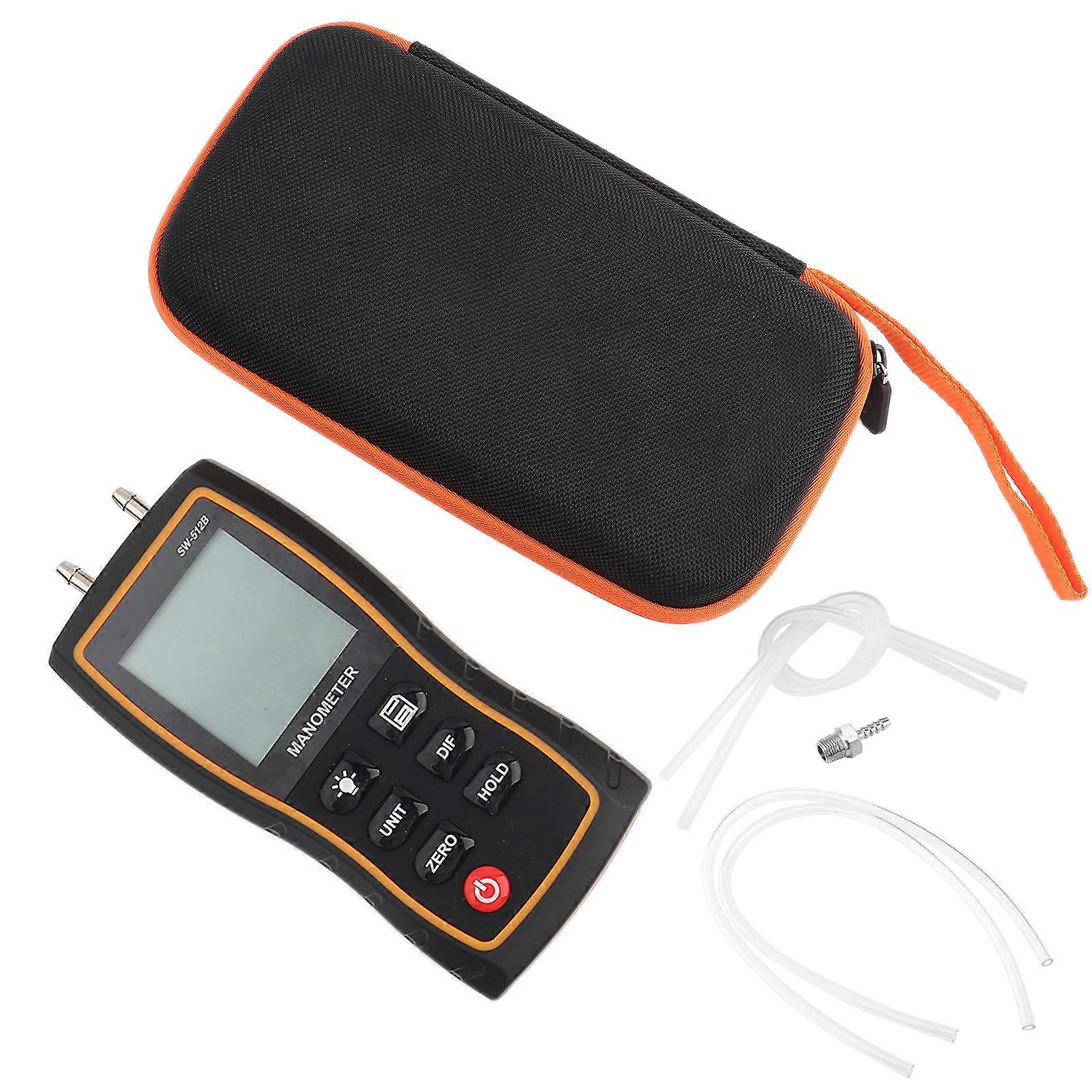 SW‑512B High Accuracy Digital Differential Pressure Gauge Air Pressure Meter Tool
