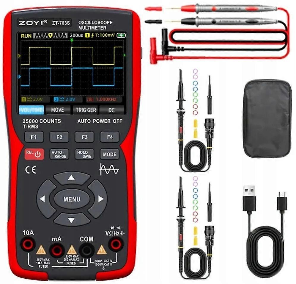 Multimeter Meter With Digital Oscilloscope 3in1 Zoyi Zt-703s Portable 50mhz