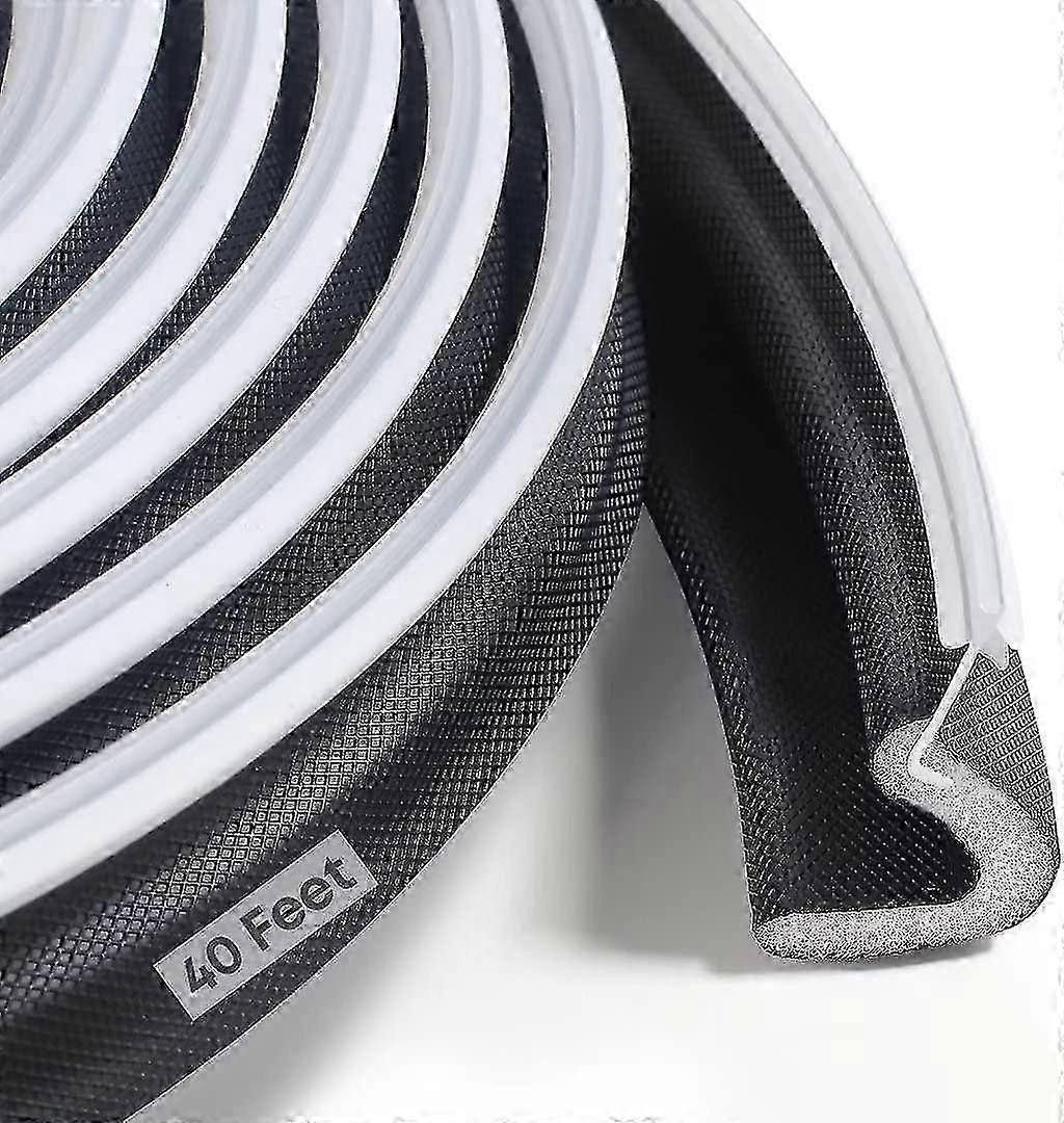 40 Feet Door Weather Stripping, Kerf Weather Stripping For Doors With Groove, Kerf Door Seal For Large Gap And Easy Installation(40, Black)
