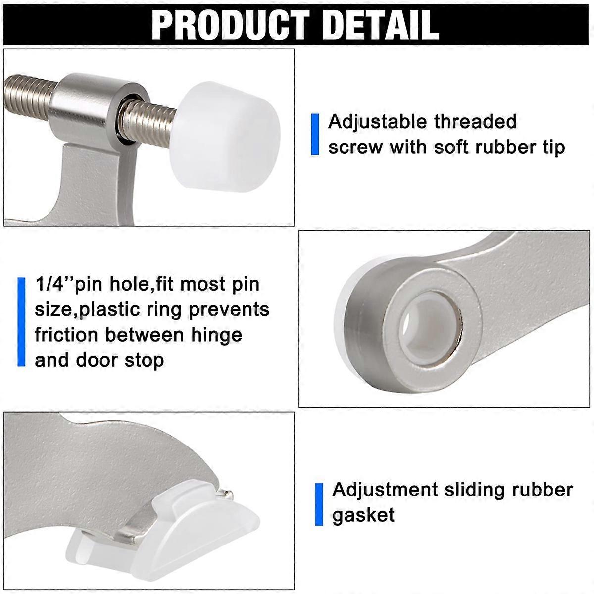 20pack Hinge Pin Door Stops Satin Brushed Door Stopper Adjustable