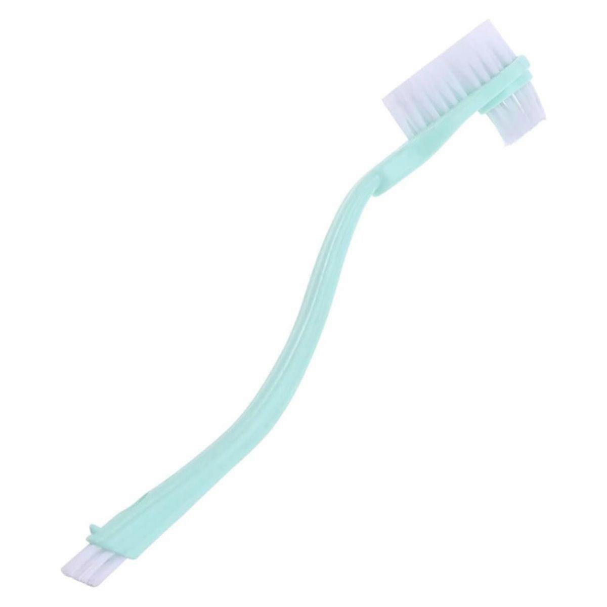 Double Sided Shoe Brush Bow Shape Long Handle Multifunctional Cleaning Brush with Scraping Nails,Green