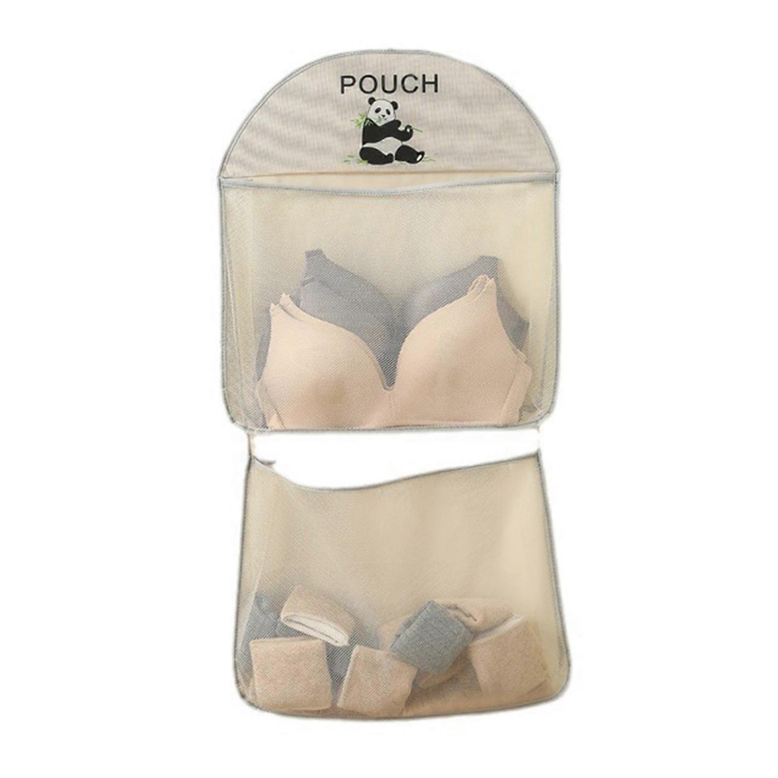 Wardrobe Mesh Storage Hanging Bag Visible Design Multi-Purpose Closet Organizer Suitable for Underwear and Socks