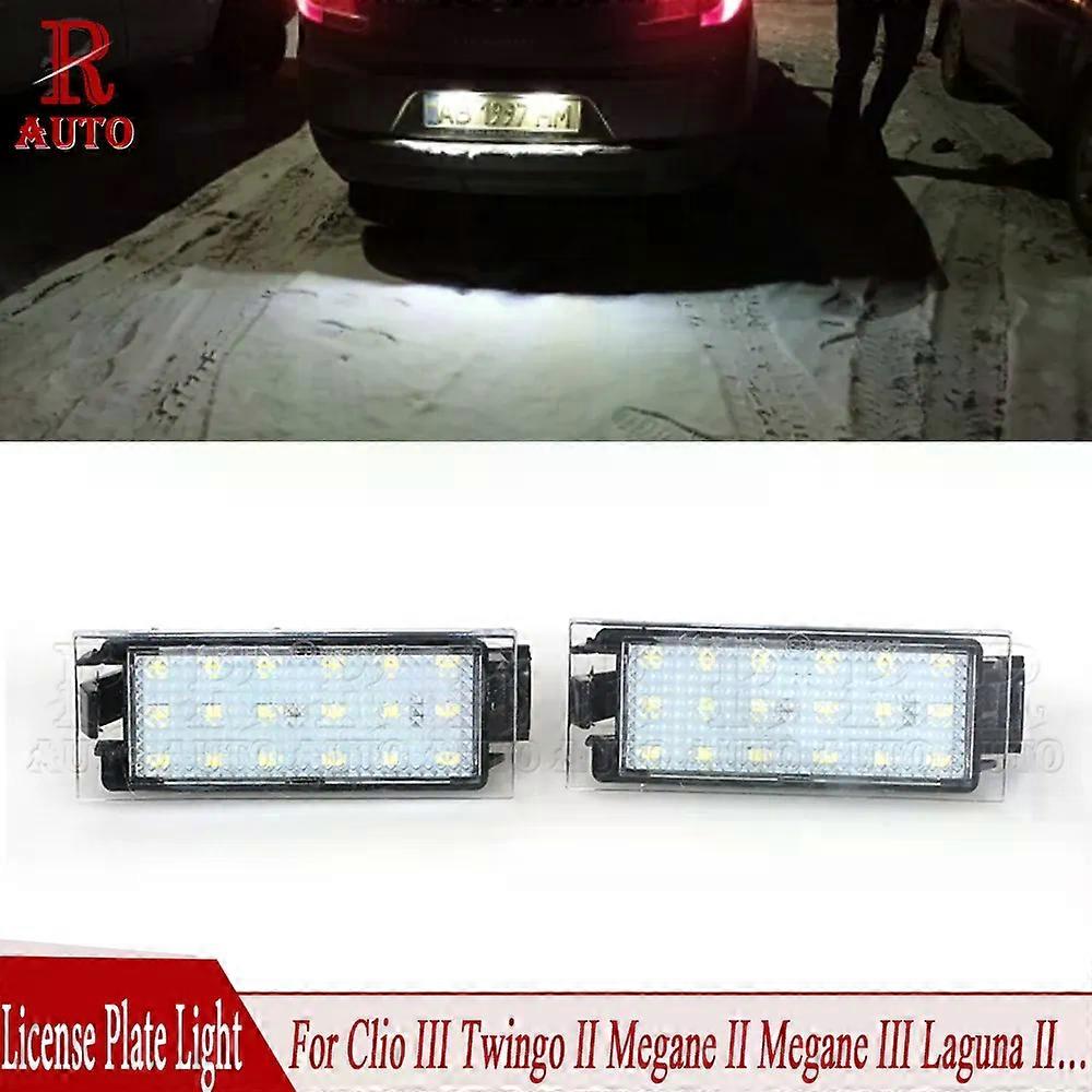 Applies to R-Auto 2Pcs LED Car Rear Number License Plate Light Lamp Car Styling For Renault Megane 2 Clio 3 Laguna 2 Flence 8200480127