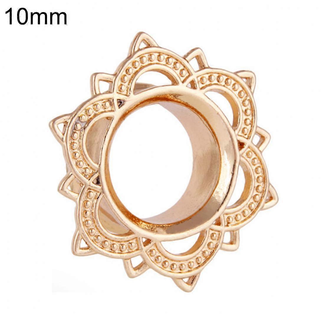 Twinkle Trinket 1Pc Unisex Lotus Flower Ear Plug Double Flare Gauge Expander Piercing Ornaments