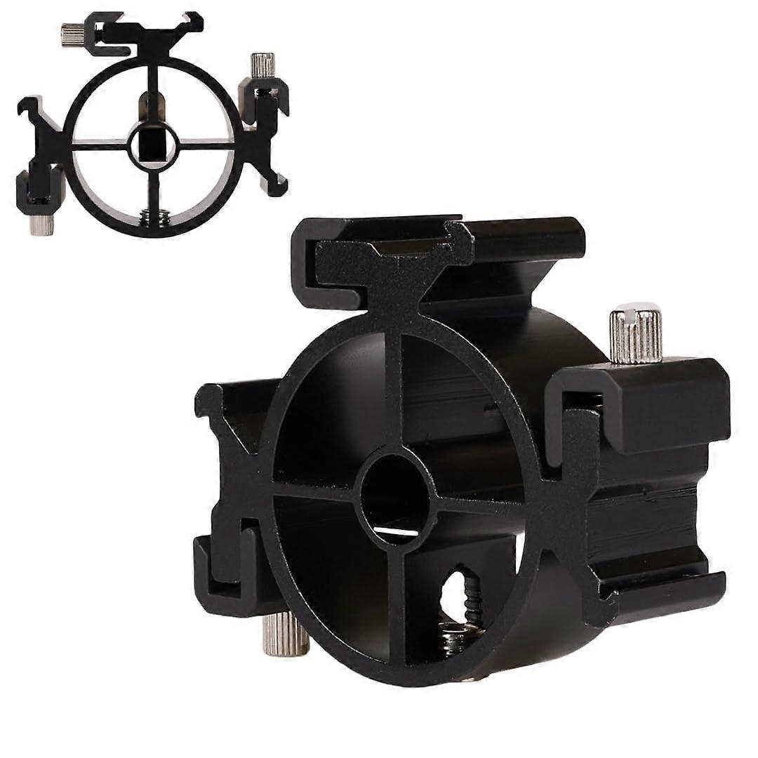 3-Head Hot Shoe Circular Grid Mount Flash Bracket with 1-to-3 Hot Shoe Adapter and Cross-Shaped Tripod Mount for Cameras