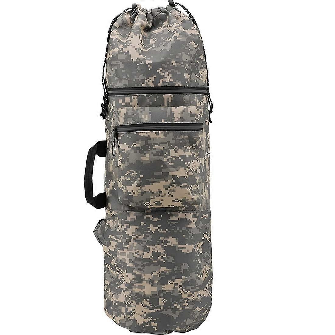 Men's Skateboard Bag And Backpack With Adjustable Shoulder Strap 2-Piece Gray Camo Set