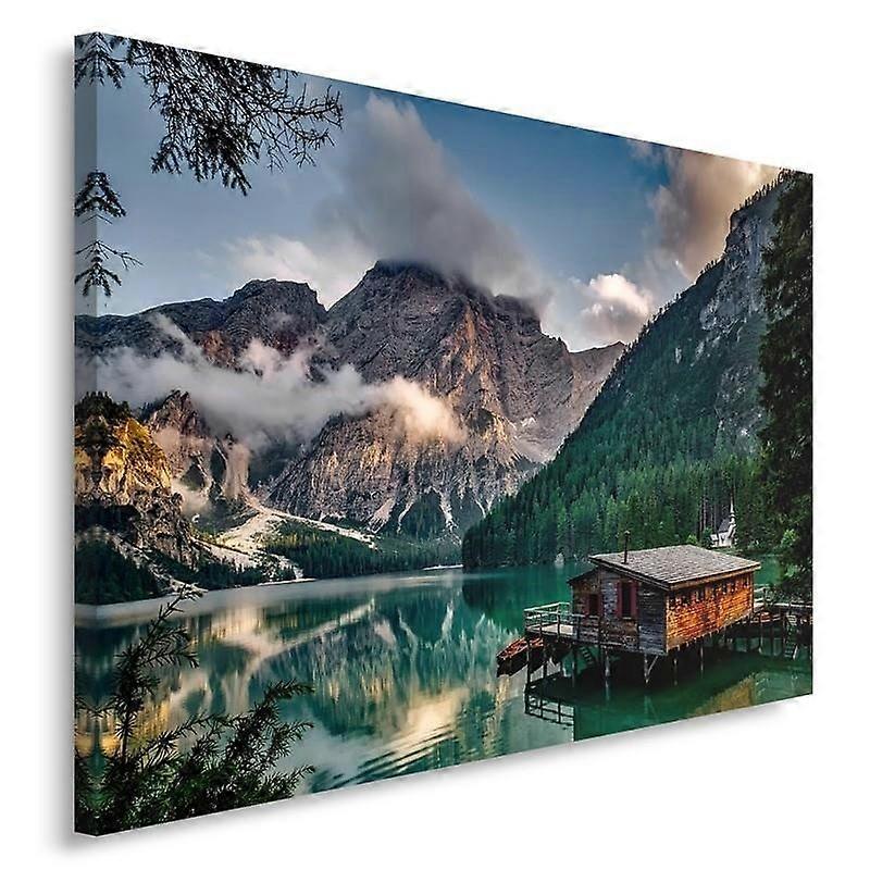 Leinwandbild, Berghauslandschaft Alpen - 60x40