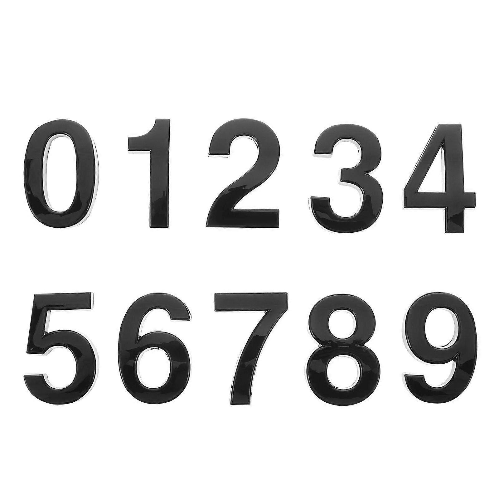 10pcs Useful Number Sign Resin 3D Number Address Stickers for House Hotel