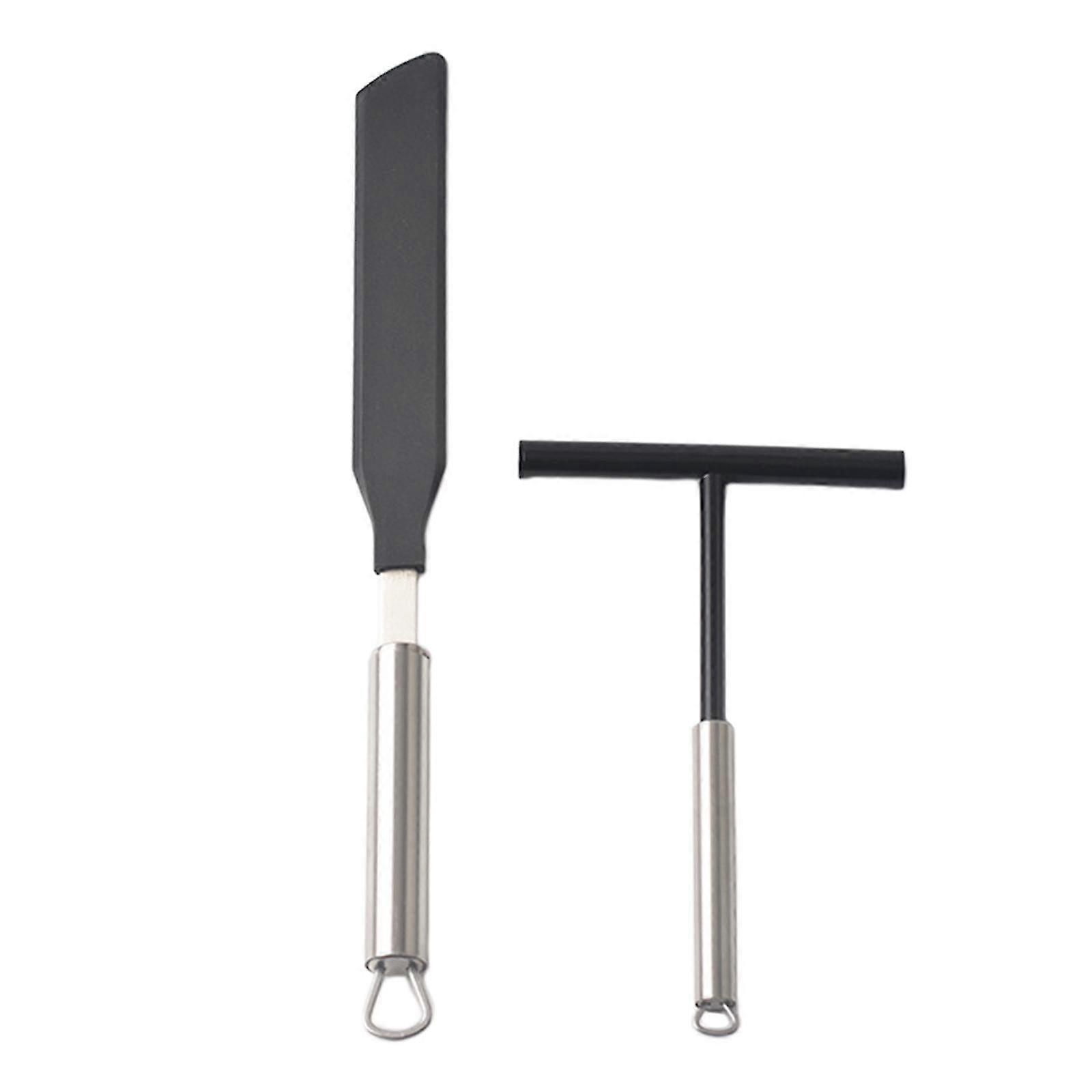 2Pcs Crepe Pancake Spreader Scraper Tool Set for Professional Kitchen Stall Baking