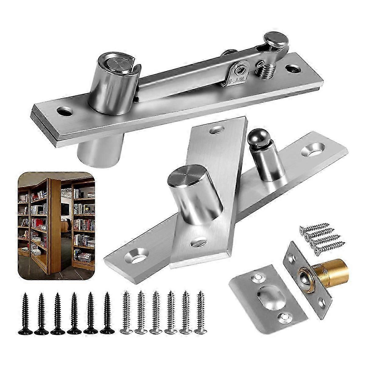 Door Pivot Hinge, Invisible Pivot Hinge System with Goal Kick Hardware, compatible with Heavy Duty Wood Doors Up