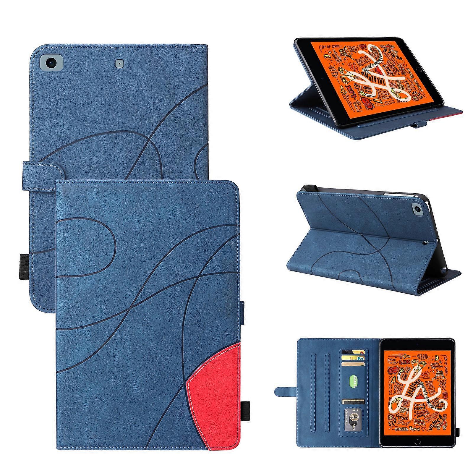 Dual-color Splicing Horizontal Flip PU Leather Case with Holder & Card Slots & Sleep / Wake-up Function For iPad mini/mini 2/mini 3/mini 4/mini(2019)