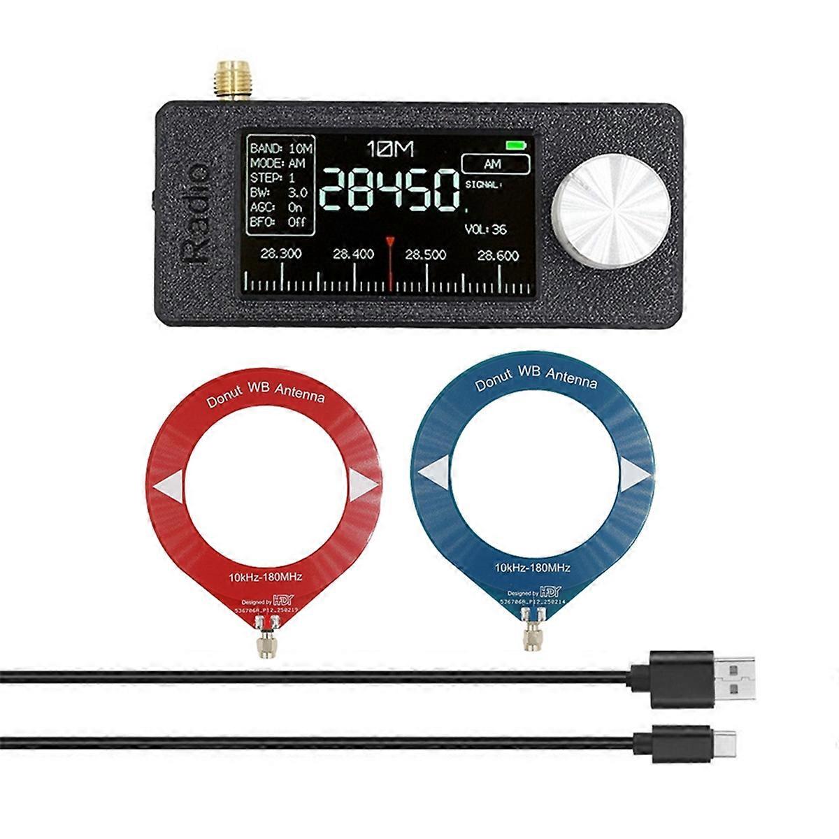 SI4732 Mini Radio Receiver 10Khz-180Mhz Portable Radio+Loop Antenna Kit AM FM Radio HF SW MW VHF Mini SI4732 Radio