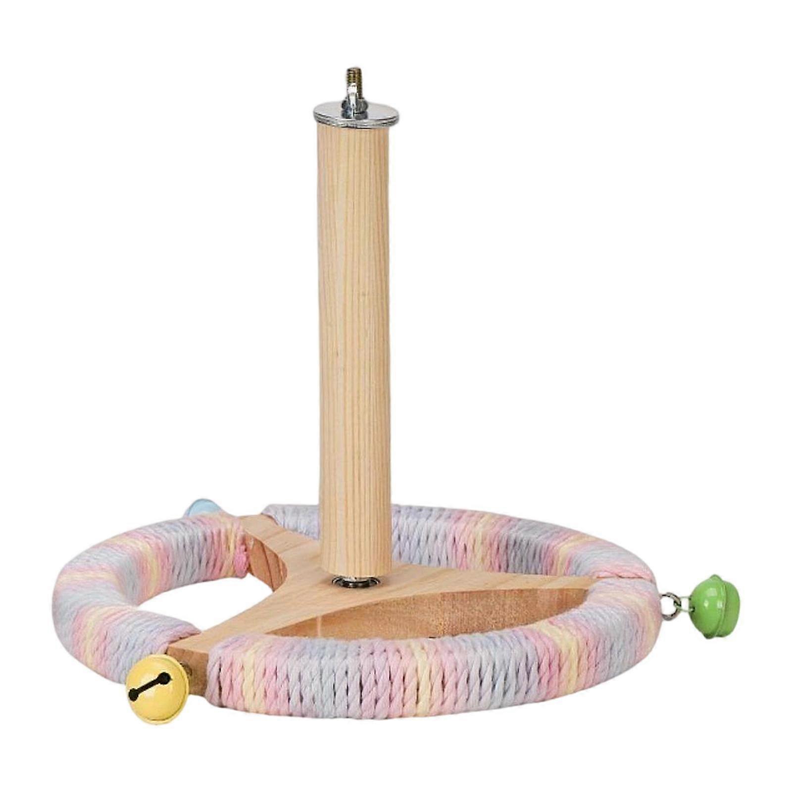 Bird Perch Stand Exercise Wheel,Sturdy,Interactive,Parrot Perch Toy,Steering