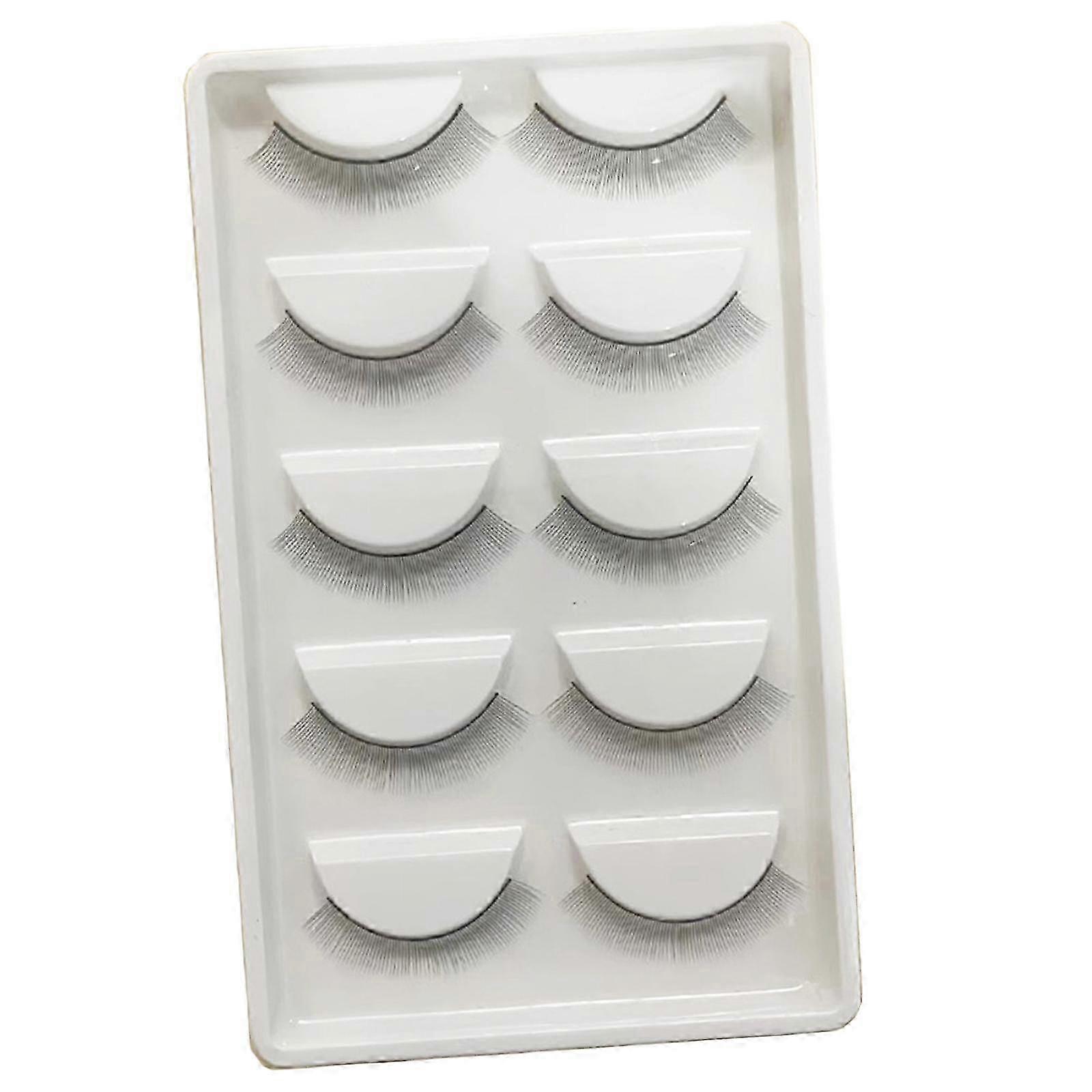 Professional Training Eyelash Extension Strips 5 Pairs with Mannequin Head for Beginners Practice