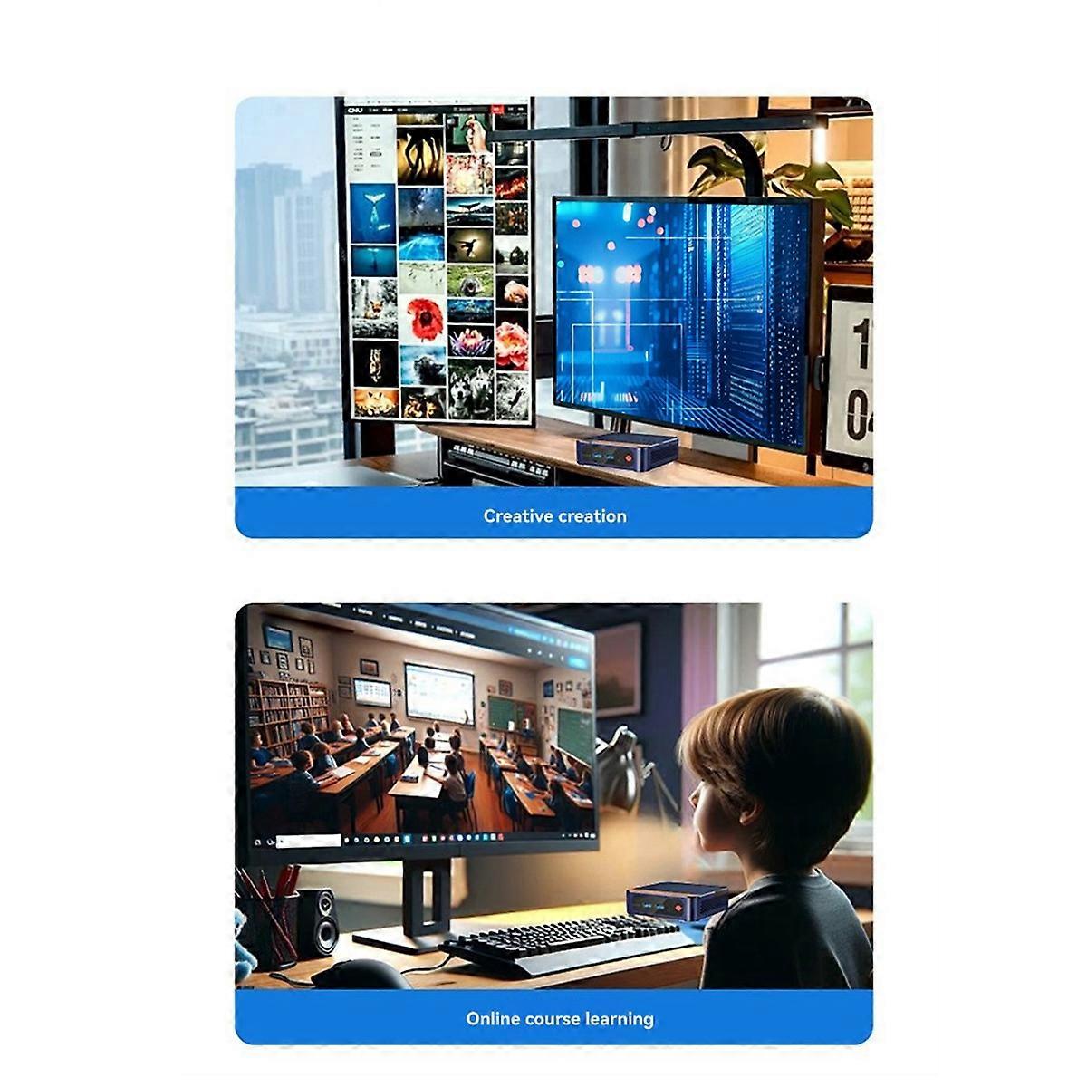 N100 Mini PC 4K 4096 X 2160 60Hz DDR4 8 جيجابايت رام 256 جيجابايت SSD لجهاز Win11 Pro WIFI6 BT Desktop Gaming Compu