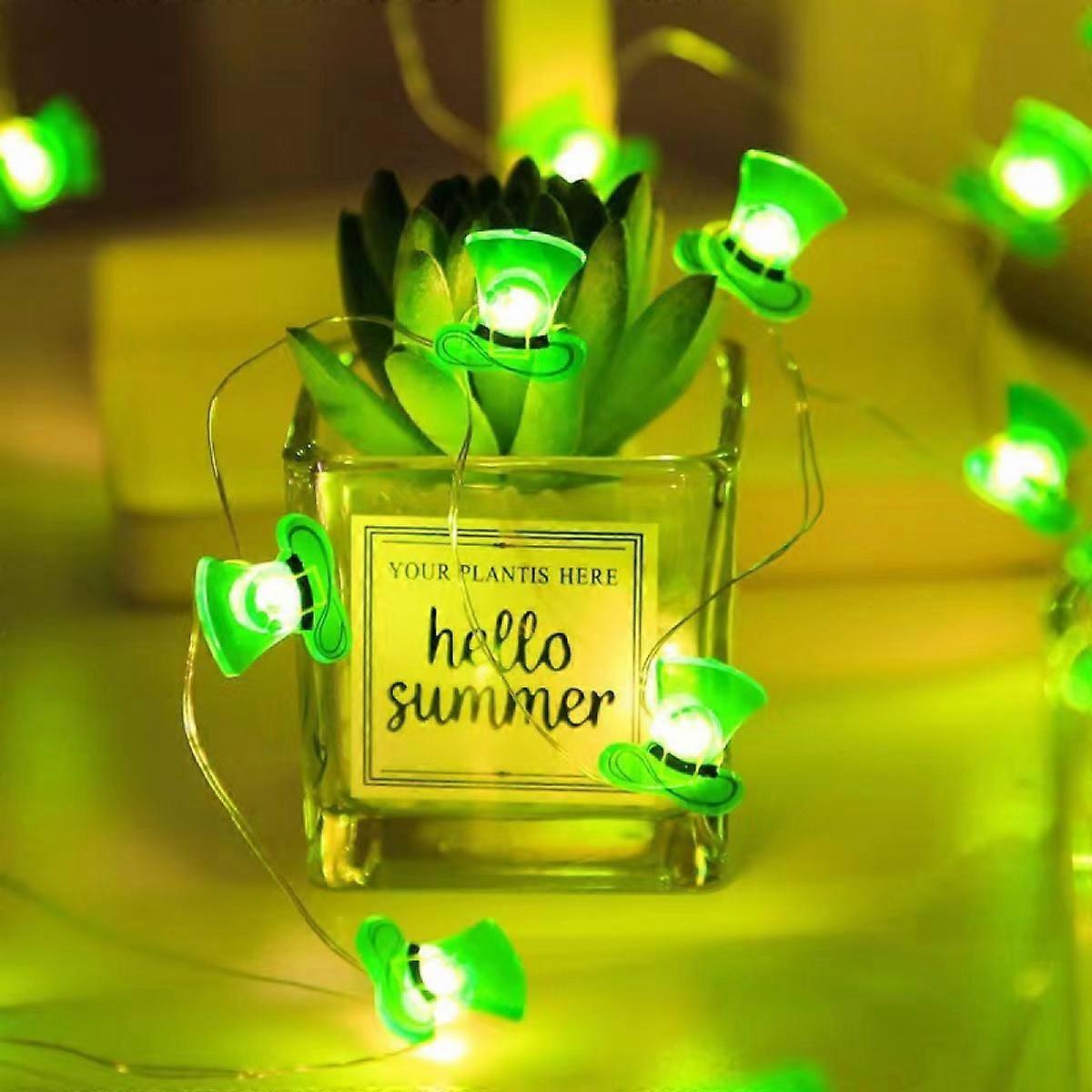 Decorations Shamrocks String Lights Battery Operated With R