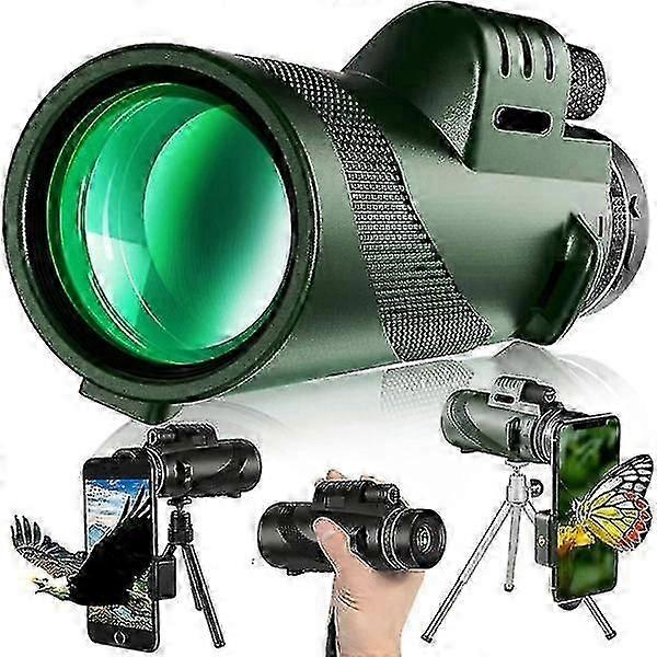 80x100 Monocular Telescope High Power Monocular for Adults Monocular for Smartphone Adapter Monocular Telescope Hunting Wildlife Birding Trove