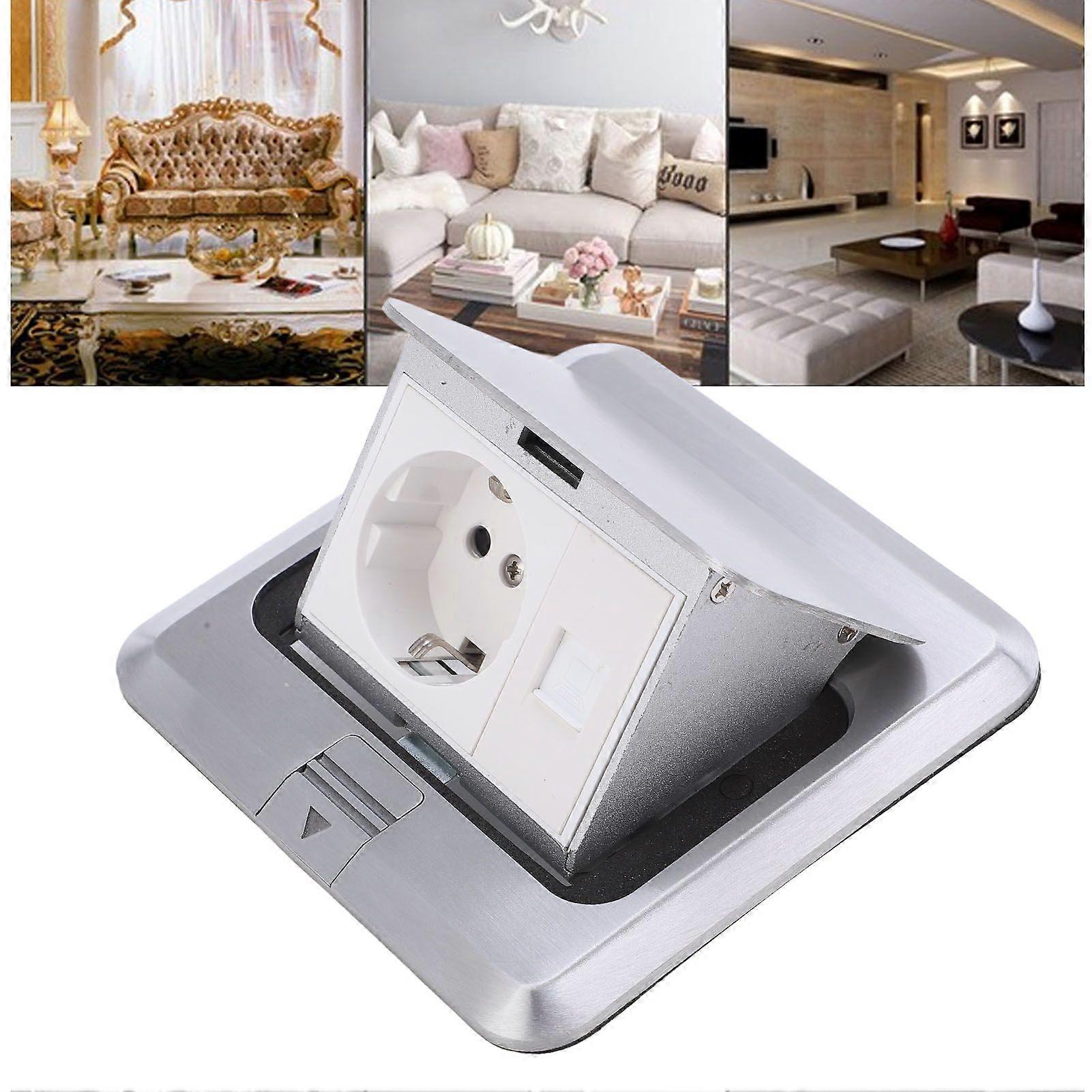 SSRGV Floor Socket Waterproof Good Sealing Embedded Safe Practical Silver Bounce Floor Socket 250V 16A