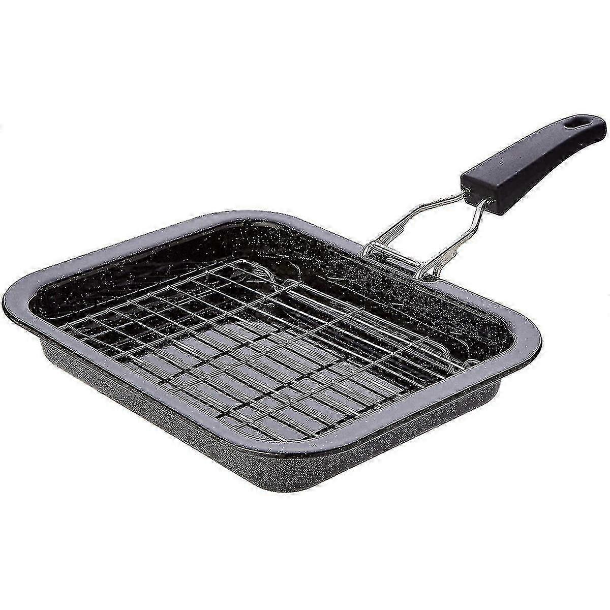 28cm x 22cm Vitreous Enamel Small Grill Pan and Rack -Special Gift