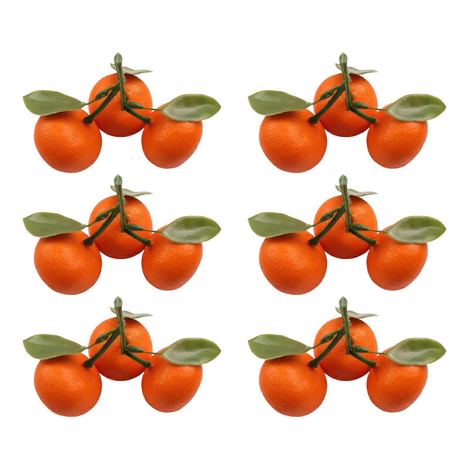 Simulation Mini Tangerine Oranges Decorative Faux Tangerine Replicas with Branch For Home And Event Styling