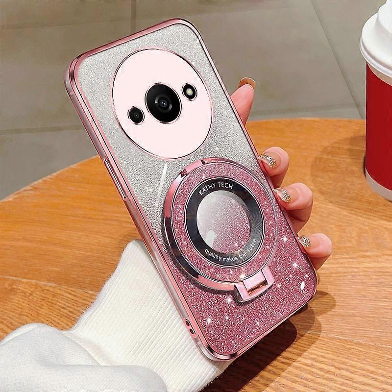 Plated Gradient Glitter Round Holder TPU Phone Case