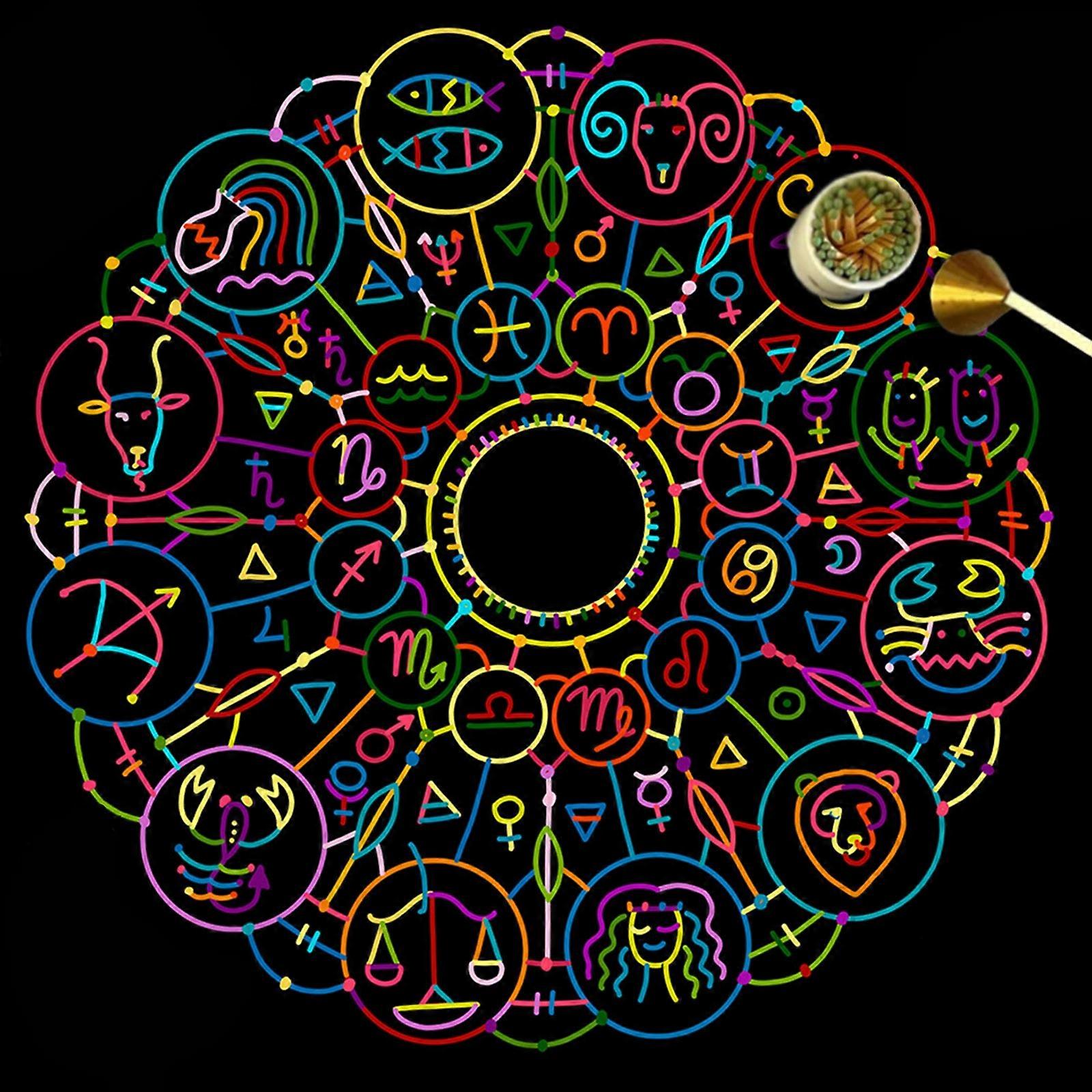 Constellations Moonphases Altars Cloth Tarot Tablecloth Divinations Cards Table Cloth Tapestry Witchcraft Supplies  C 50x50cm