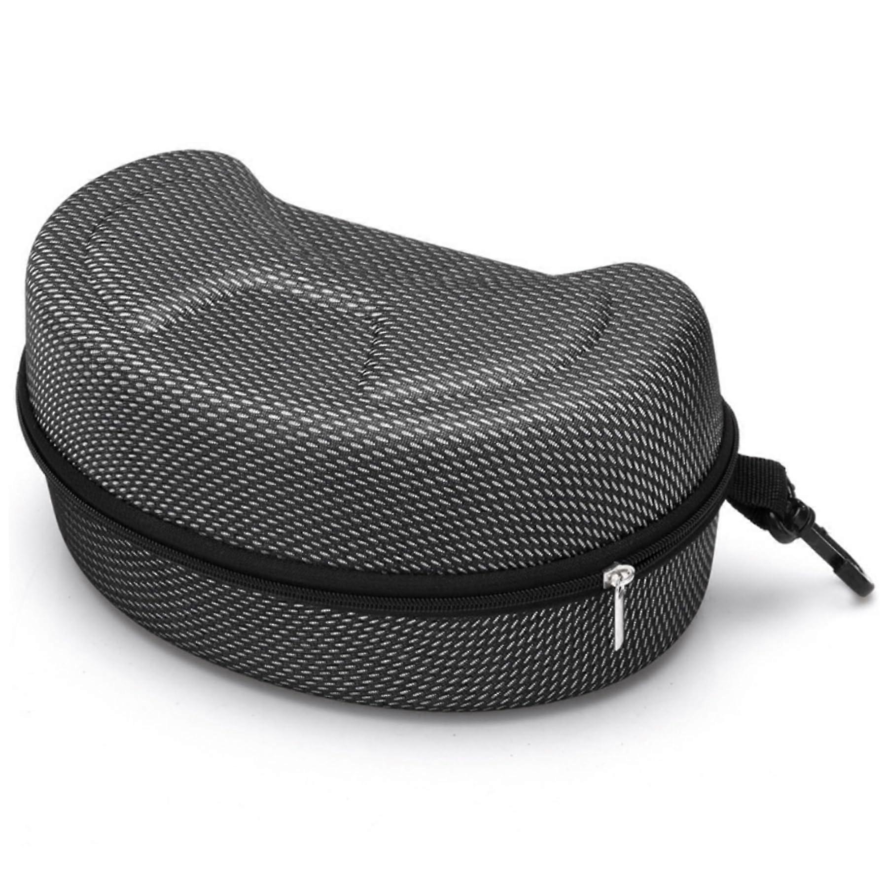 Ski goggle case, shatterproof EVA snowboard goggle case with zipper and clip