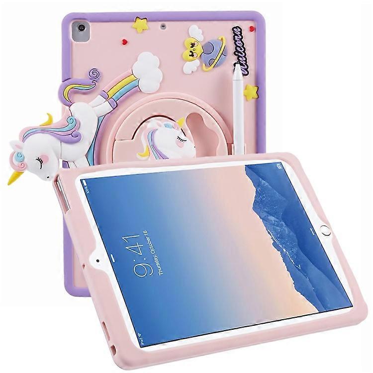 Compatible For iPad 9.7-inch (2017) / (2018) / iPad Air (2013) / Air 2 Case Cartoon Horse Design Tablet Kickstand Cover