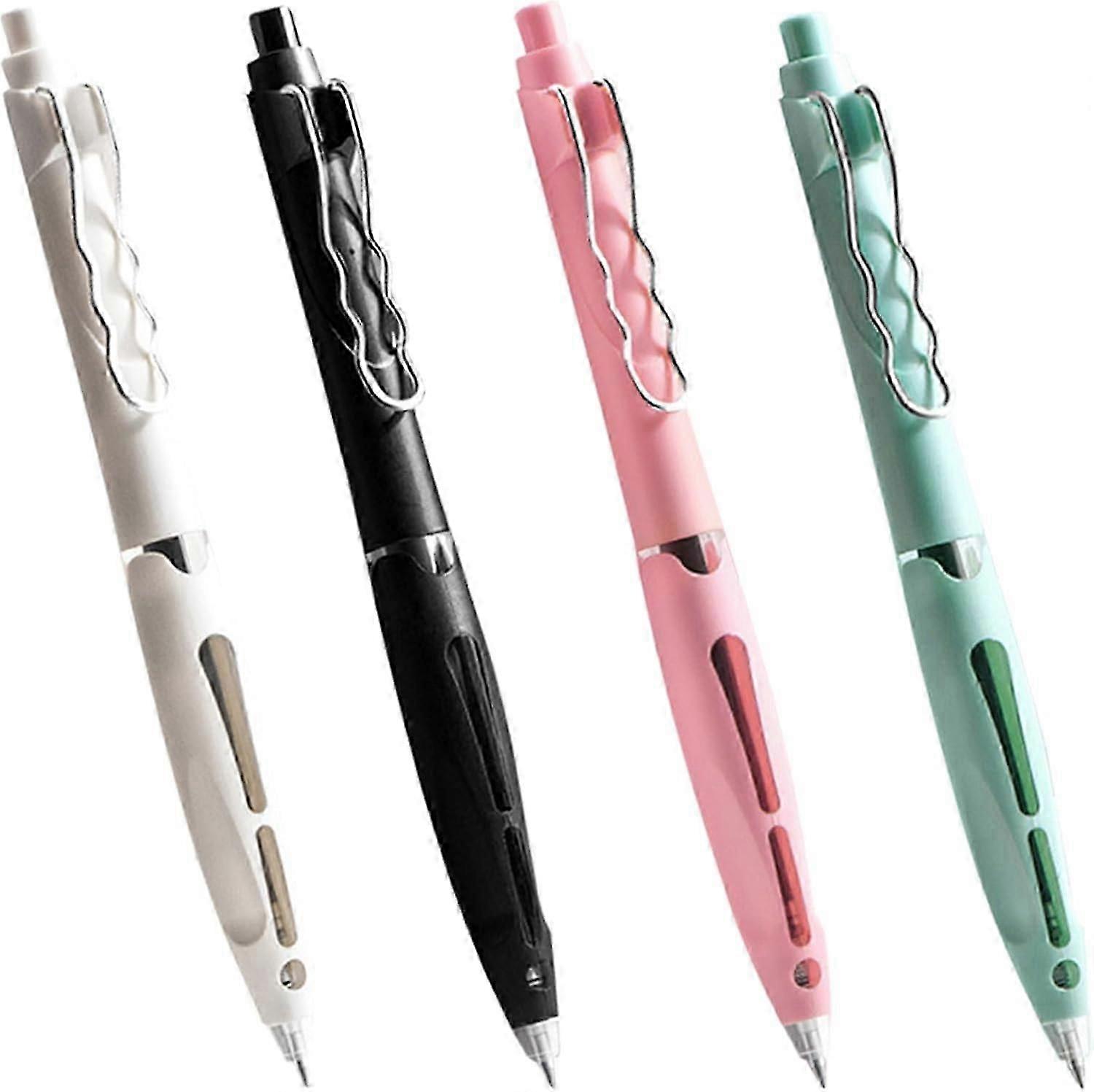 4Pcs Visible Ink Window Retractable Gel Pens with 4 color, 0.5MM Quick-drying Black Ink Pens