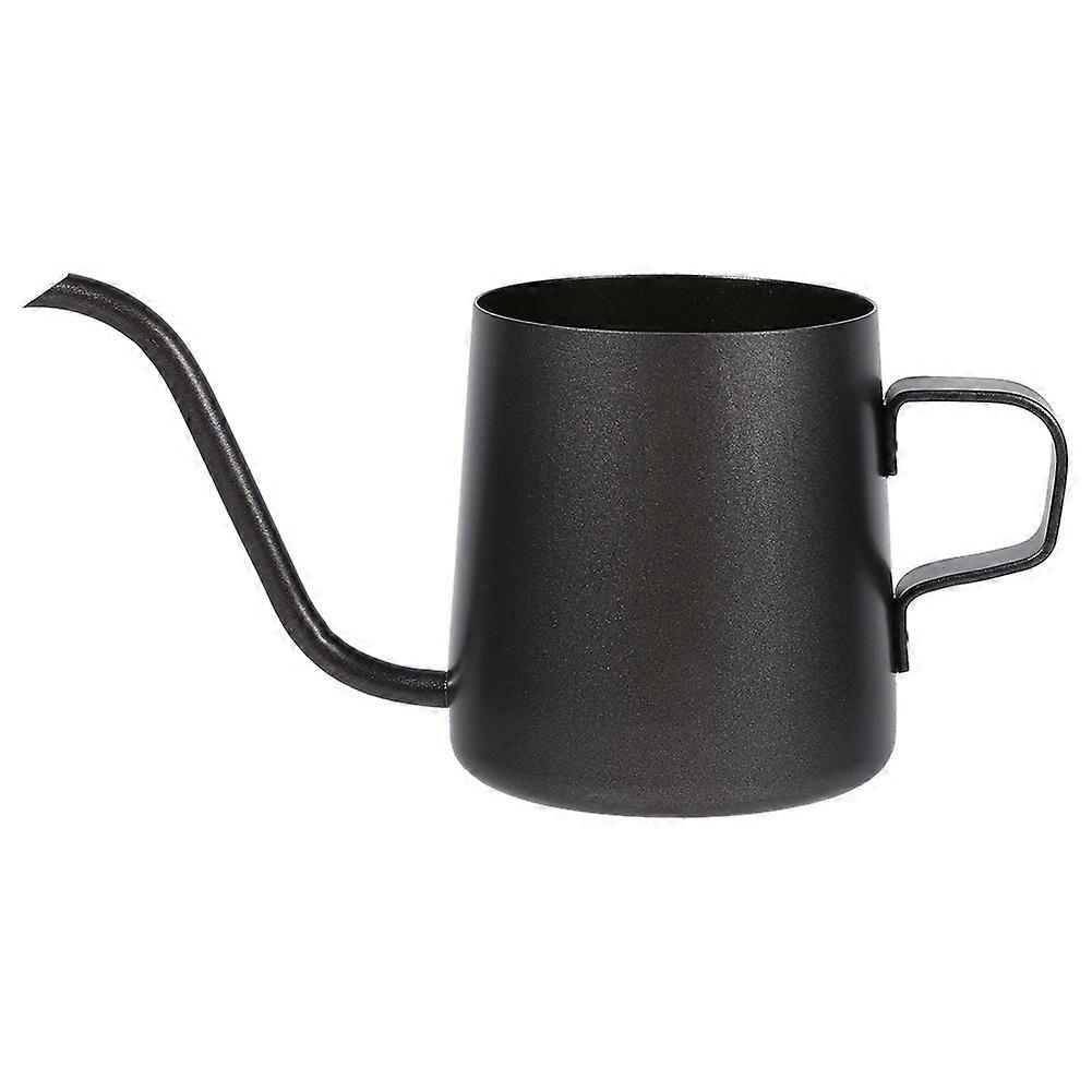 Black Stainless Steel Kettle with Long Gooseneck Spout for Precision Pouring Coffee, 250ml Capacity for Home and Office