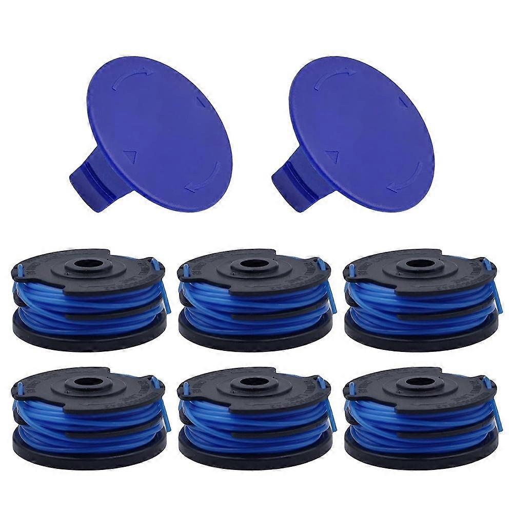 6 TLG-03 Spool + 2 TLK-01 Spool Cap for Kobalt KST 120X 120X-06 Lawn Mower Replacement Part