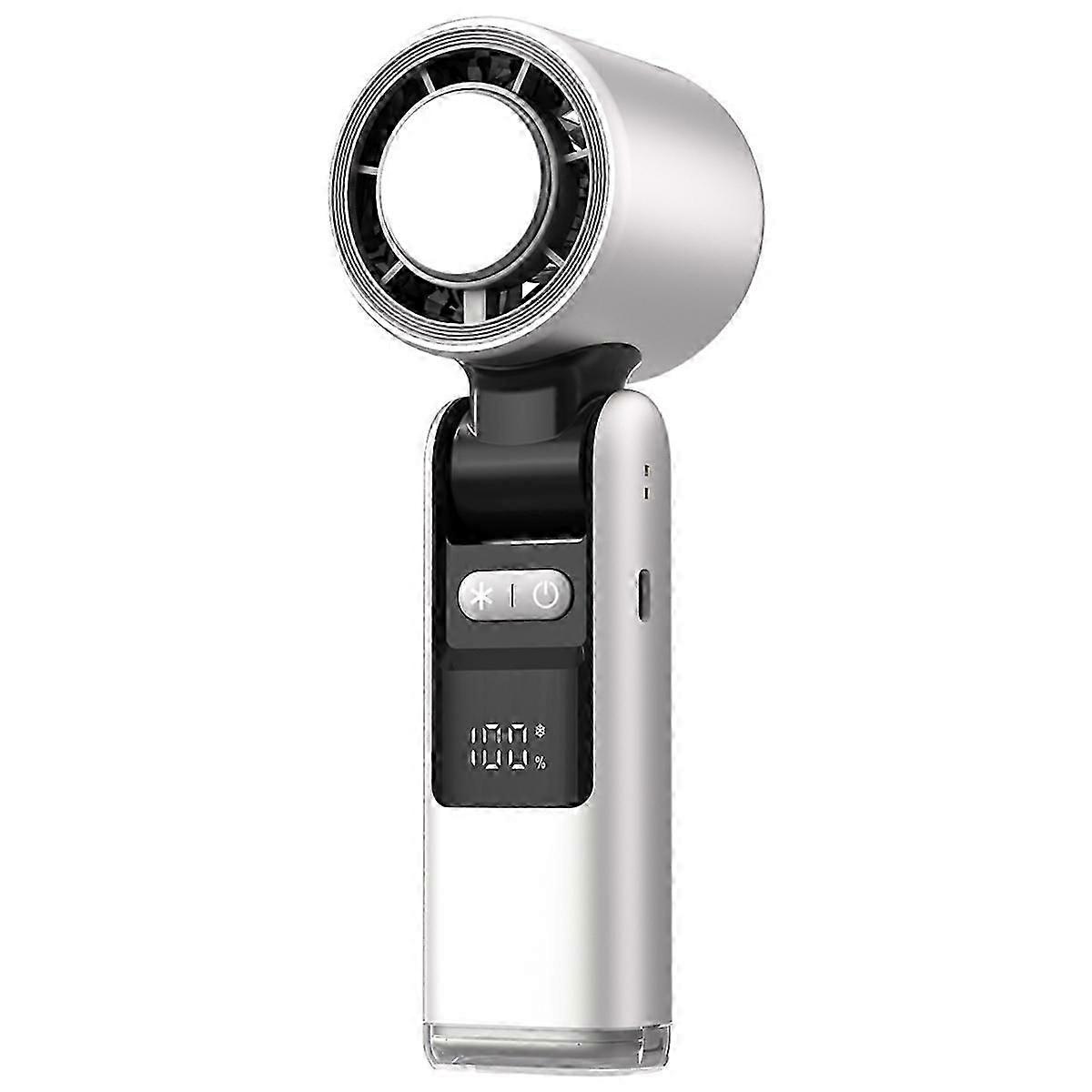 USB Charging Adjustable Speed Foldable Handheld Fan with Digital Display & Night Light