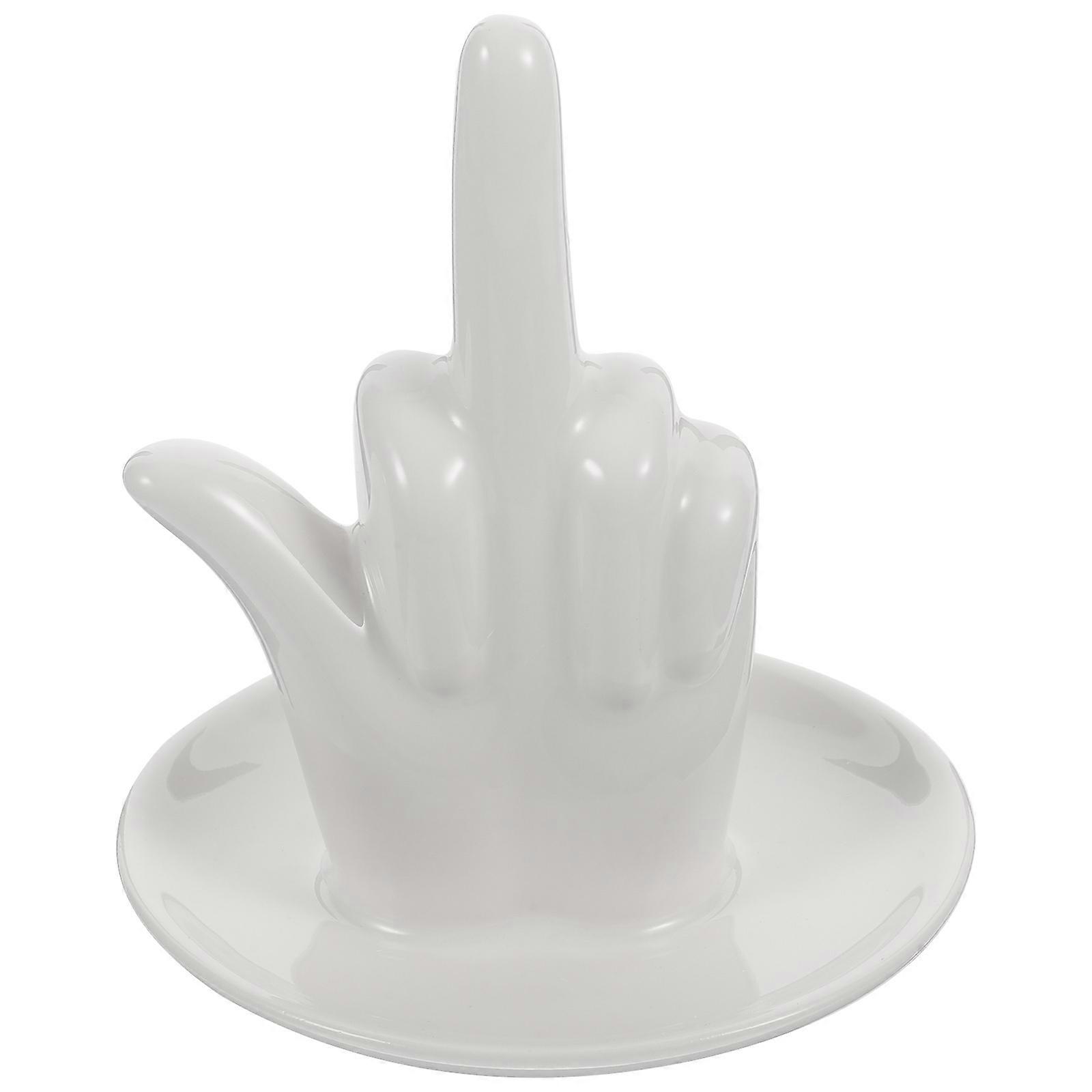 Ceramic Jewelry Display Dish White Small with Smooth Scratch-Proof Edges for Storage Use