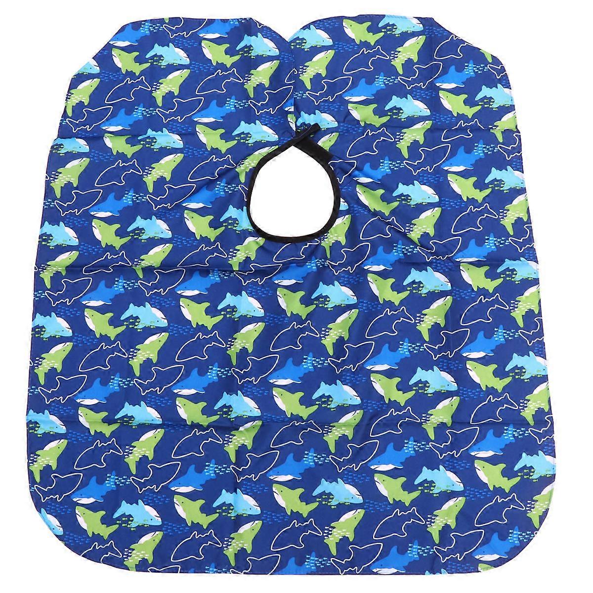 Adorable Dolphin Print Hairdressing Cape for Boys – Durable Pongee Material, Easy to Clean, Stylish Blue Design for Haircuts and Styling