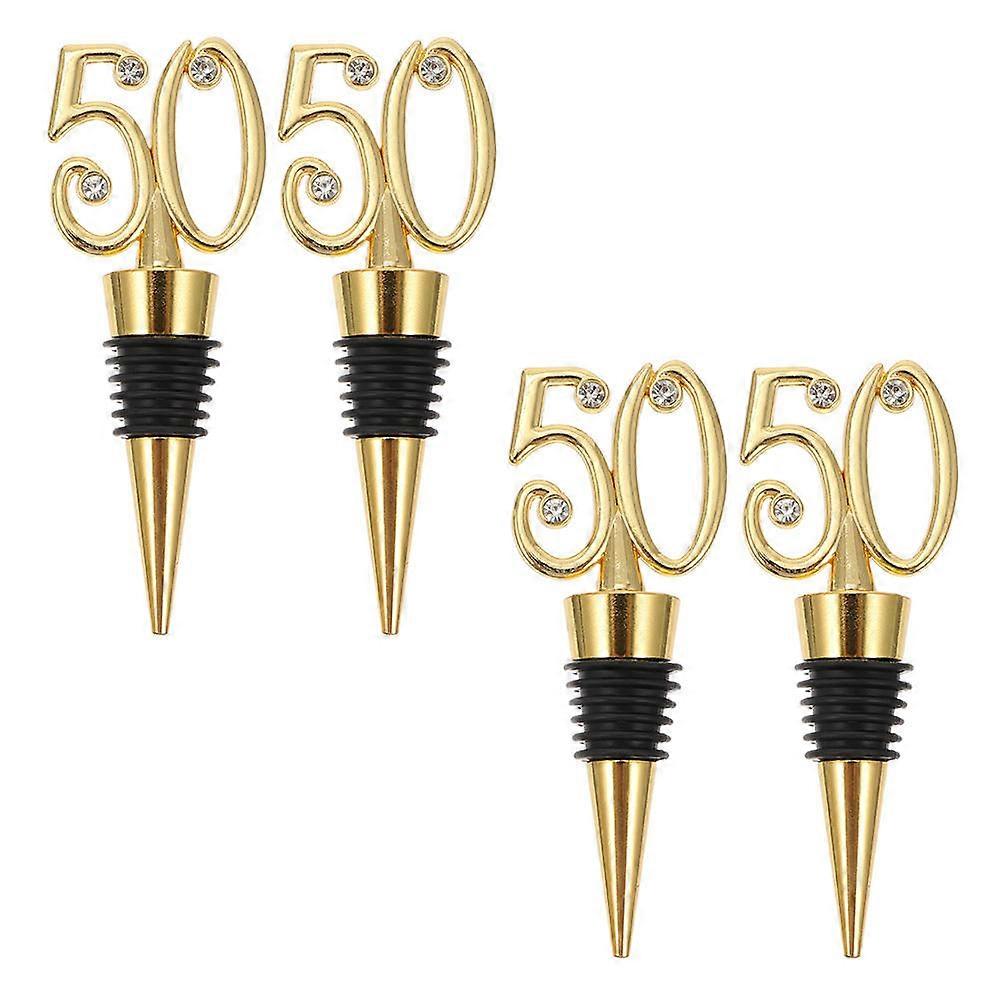 Sealing Round Shape Stoppers Golden Prevents 4Pcs Dinner Events