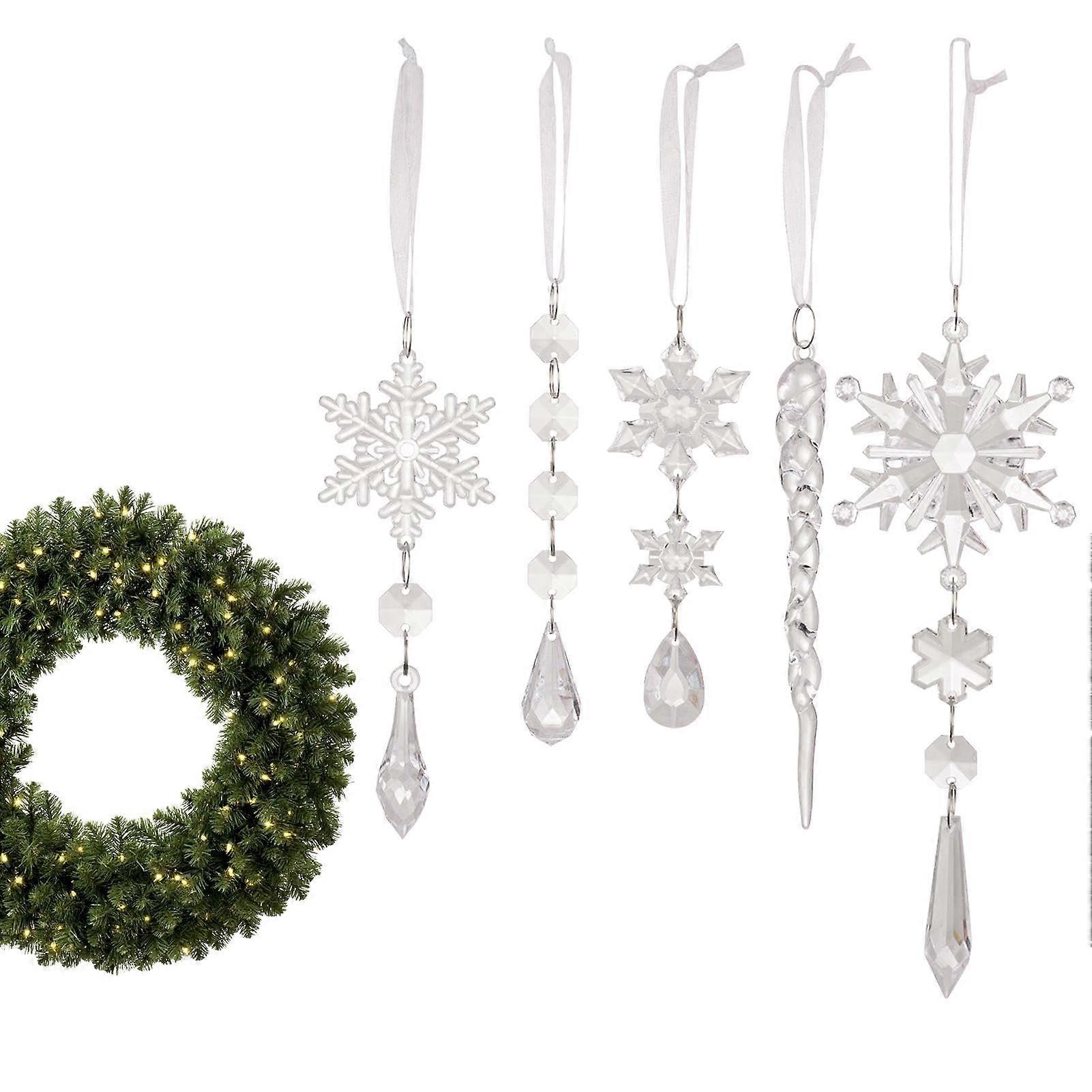 Snowflake ornaments made of transparent acrylic, tree pendant Ref: 9302