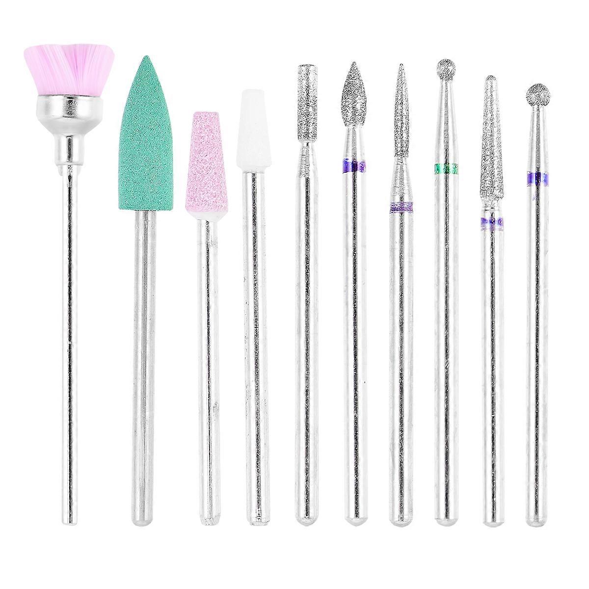 Manicure Drill Bits Nail Drill Machine Silver 8x5cm Removing Nails 1Set