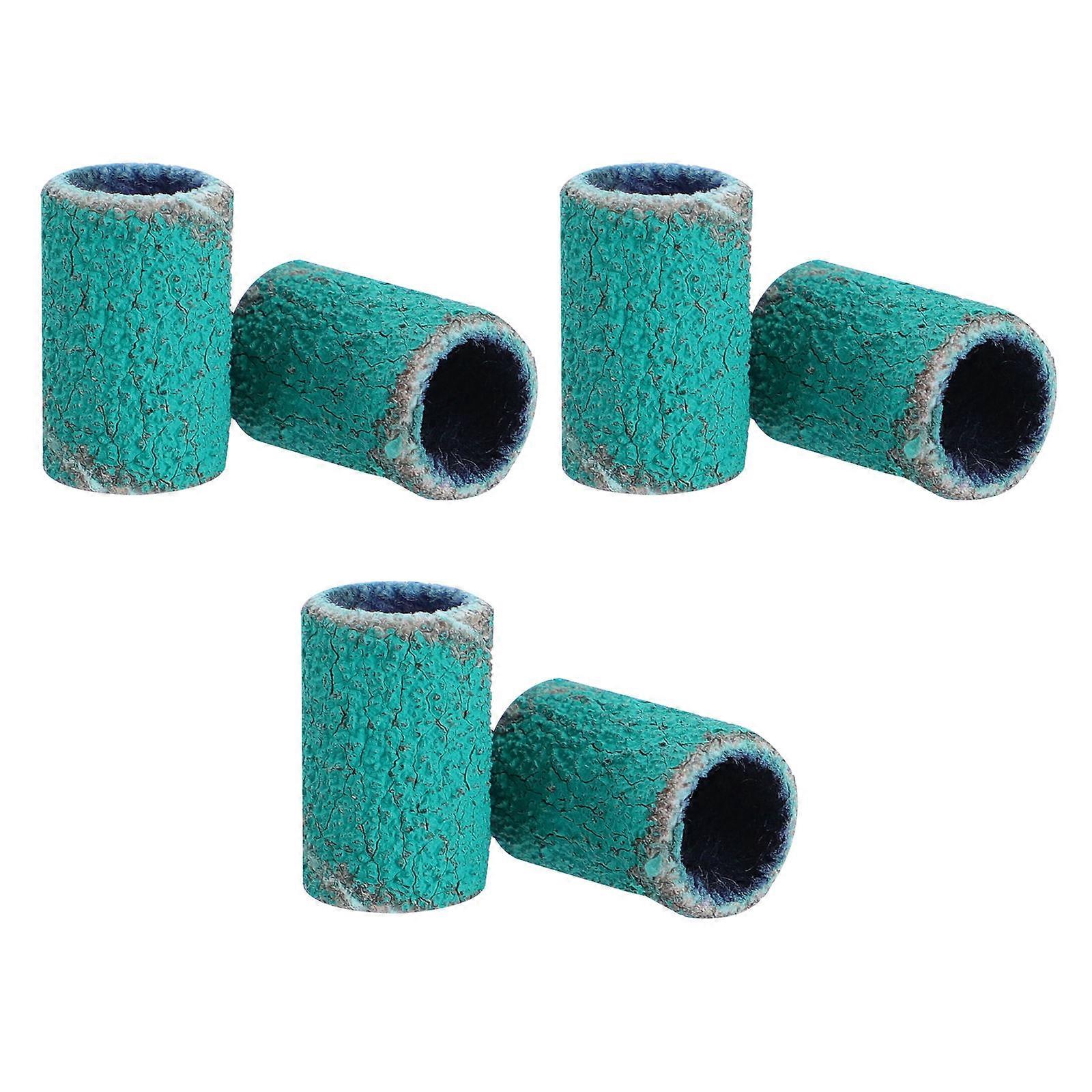 Green Sandpaper Nail Drill Sanding Ring for DIY Use Comfortable Touch Feeling 100pcs