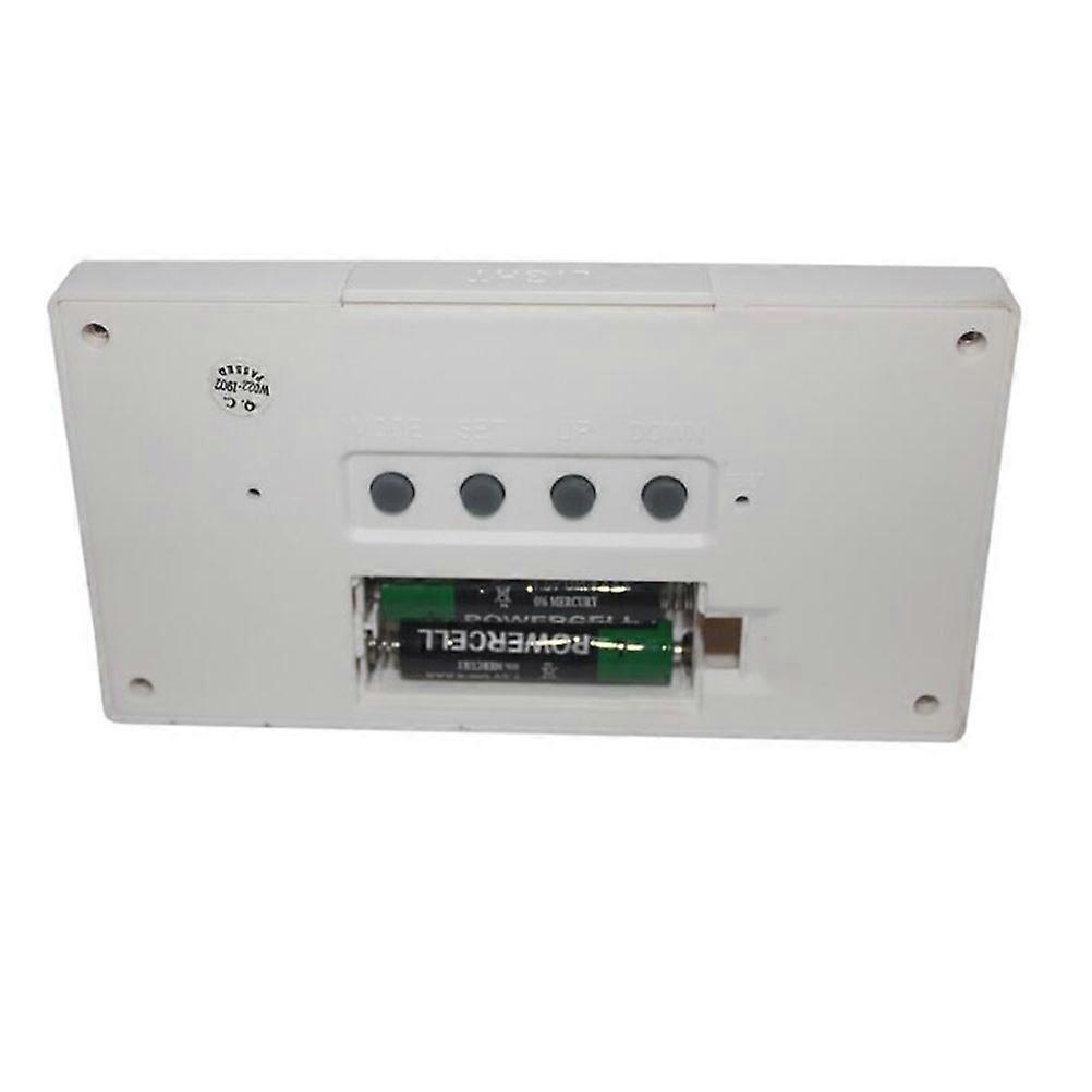 Electronic Desktop Clock Temperature Humidity Display White Plastic Material 1Pcs