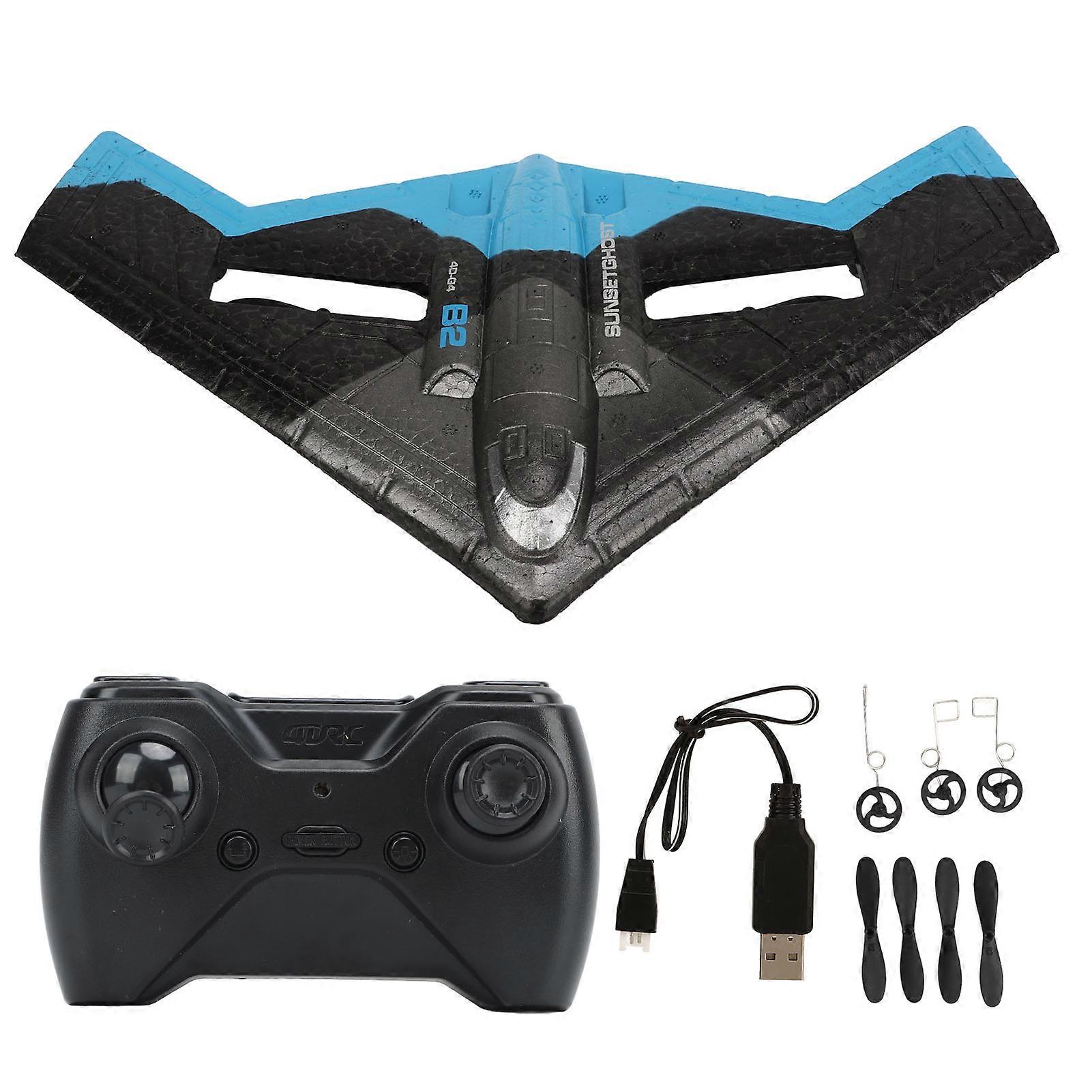 2.4GHz Remote Control Glider Airplane Crash Resistant Kids Toy Blue 1 Battery