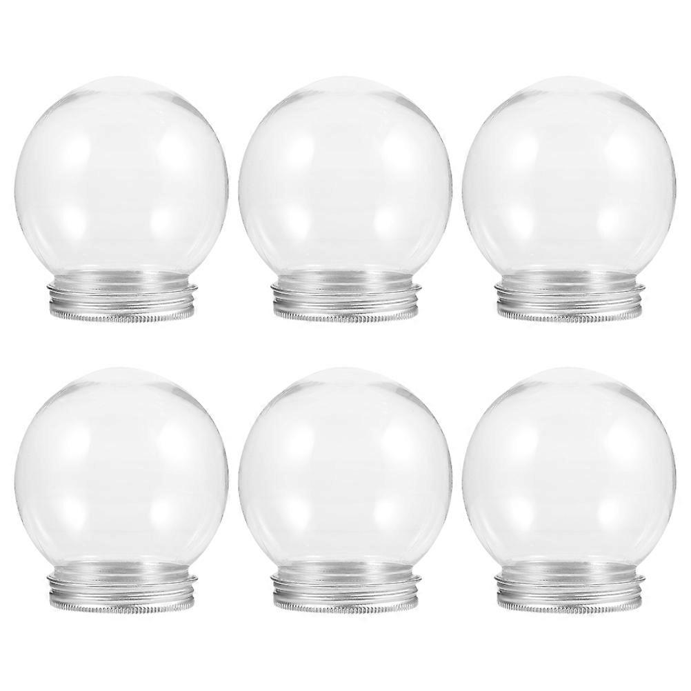 6pcs DIY Clear Snow Globes – Empty Water Globes with Caps for Craft Projects and Creative Fun