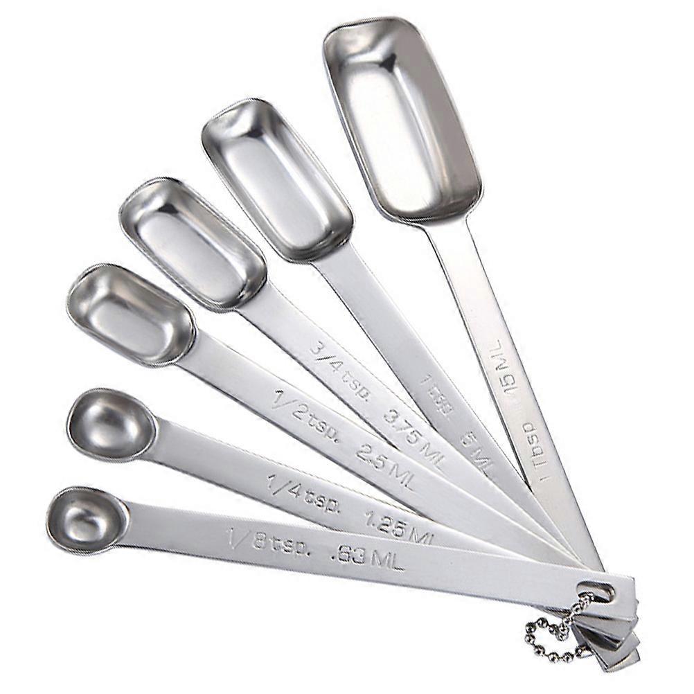 Stainless Steel Measuring Spoons Stackable Teaspoon Tablespoon for Kitchen Use 6Pcs