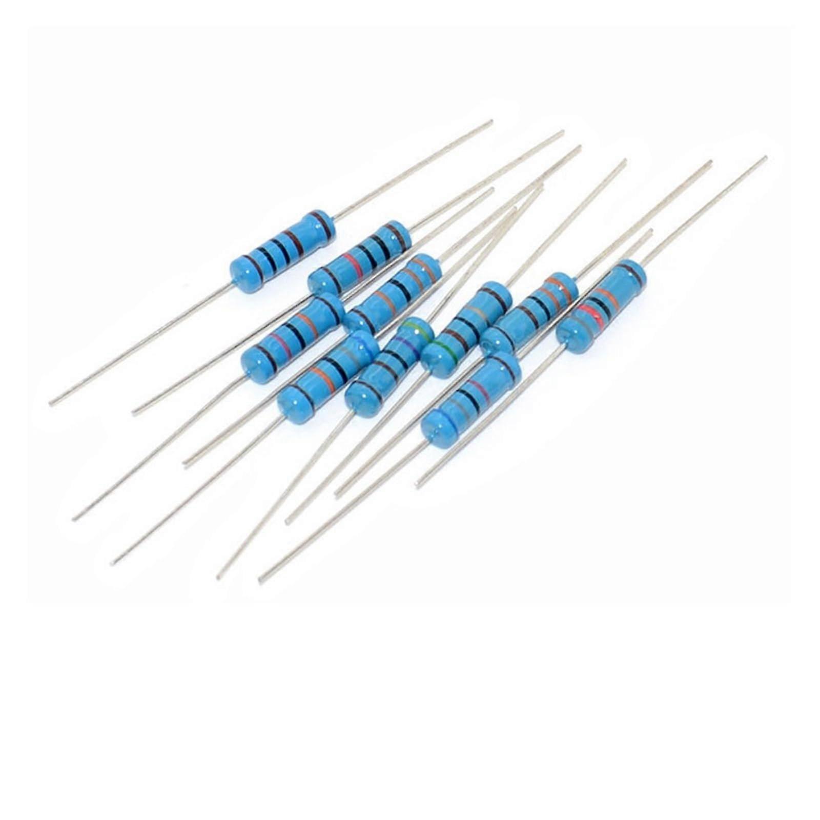3W Metal Film Resistor Kit 10pcs 1% Accuracy Five-Color 2.2R 22R 220R 2.2K 22K 220K Ohm 0.1R-1M Compatible with DIY Projects