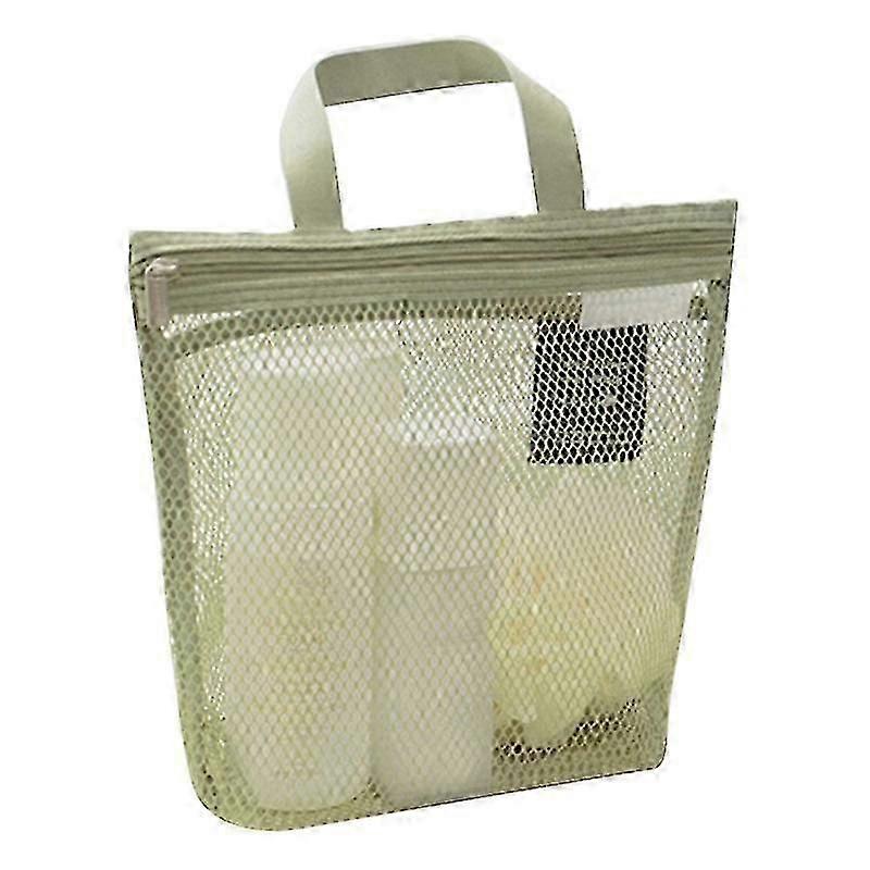Mesh Toiletry Bag with Portable Handle Zipper Quick Drying Heavy Duty Large Capacity Shower Travel M YGWL